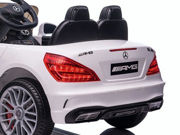 TPFLiving Elektro-Kinderauto Mercedes SL 65 AMG mit Fernbedienung - 2 x 12 Volt - 7Ah-Akku, Belastbarkeit 30 kg, Kinderfahrzeug mit Soft-Start und Bremsautomatik - Farbe: weiß