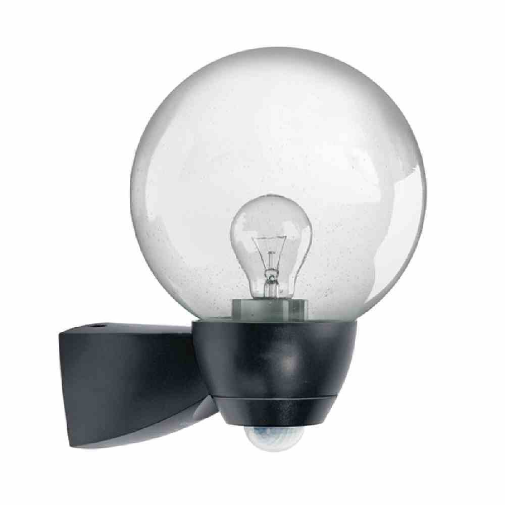 ESYLUX Wandleuchte AL Monza/Garda Sensorleuchte 77W Automatikleuchte schwarz matt Glas