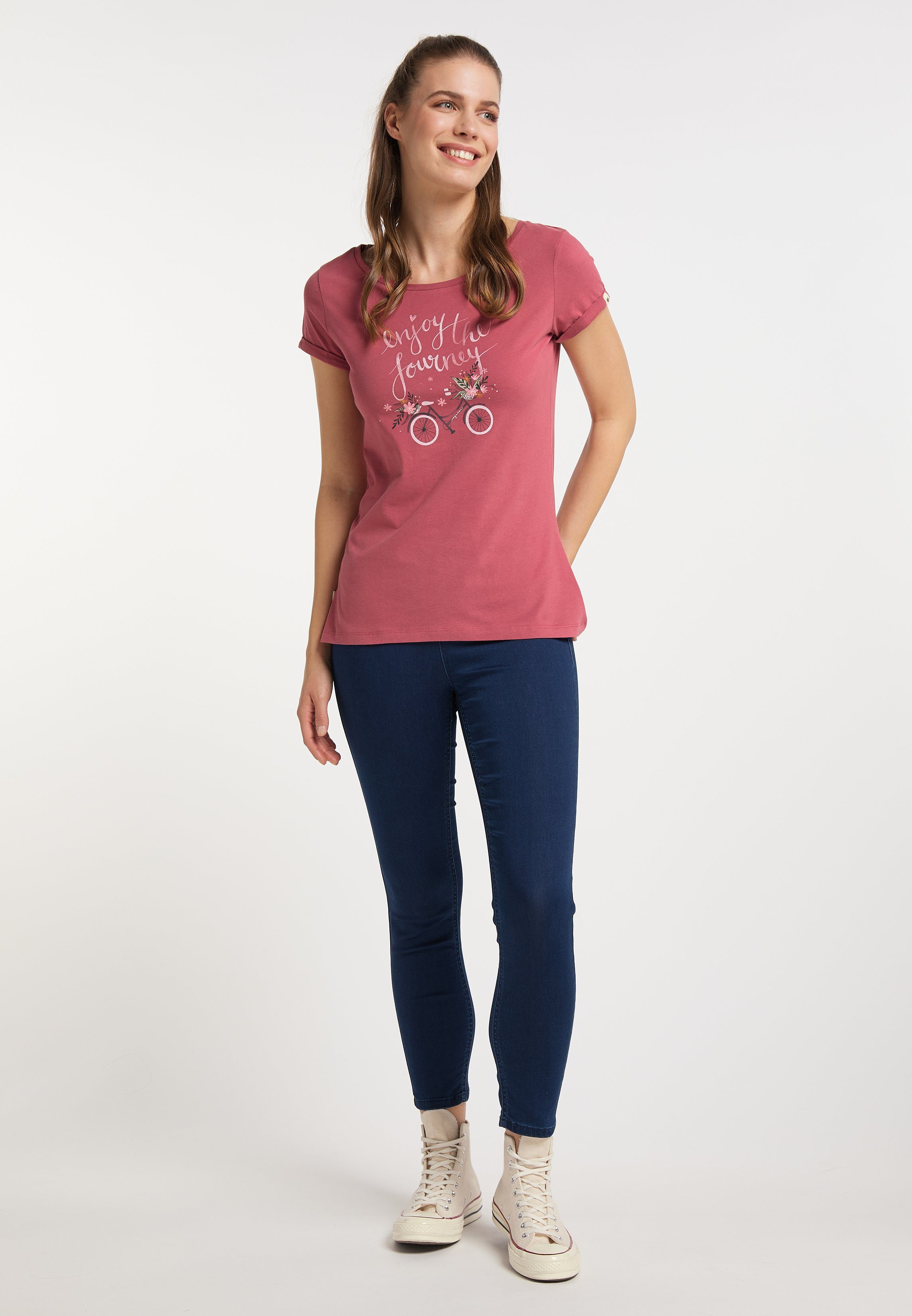 Ragwear T-Shirt FLORAH PRINT ORGANIC Nachhaltige & Vegane Mode RED | T-Shirts