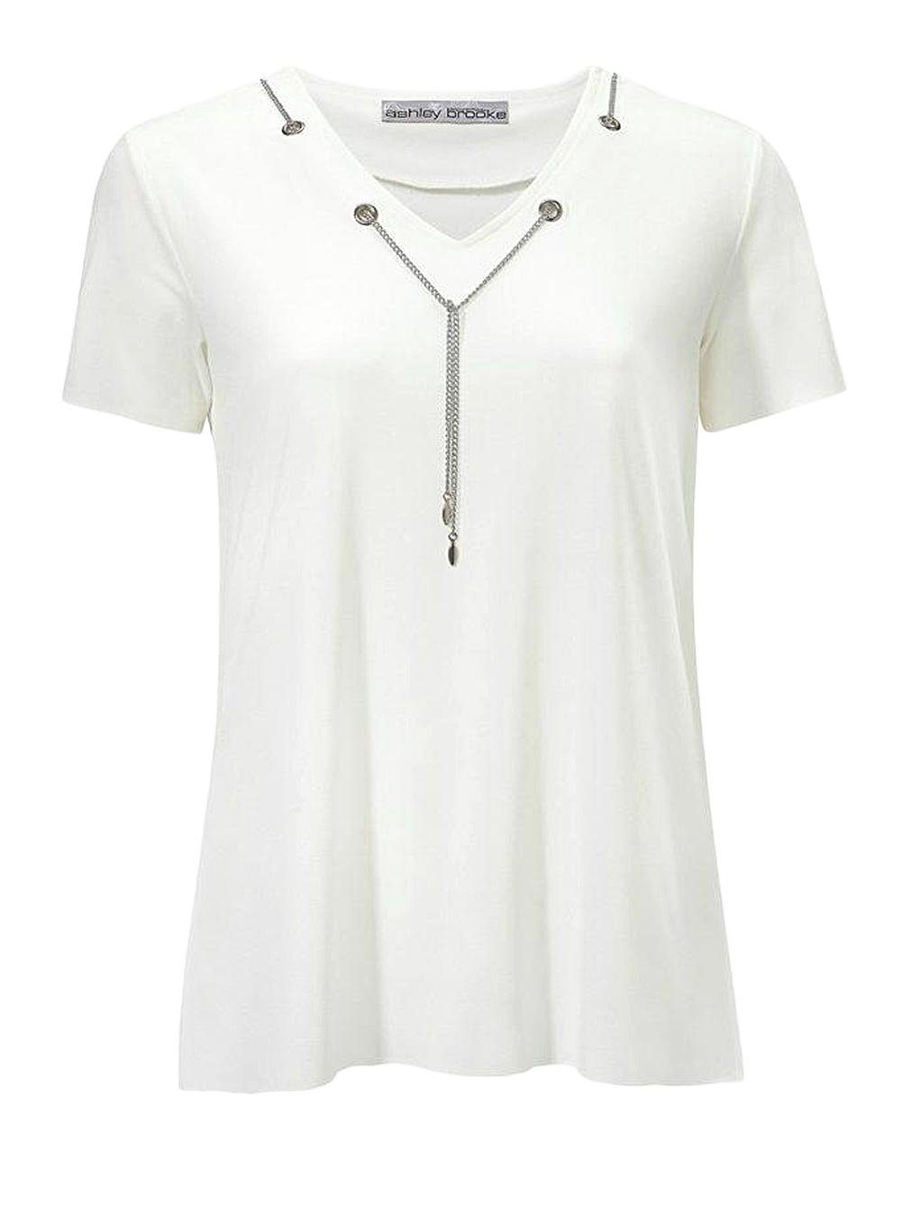 V-Shirt Ketten, Damen mit Ashley Ashley Brooke Brooke Designer-Shirt offwhite heine by