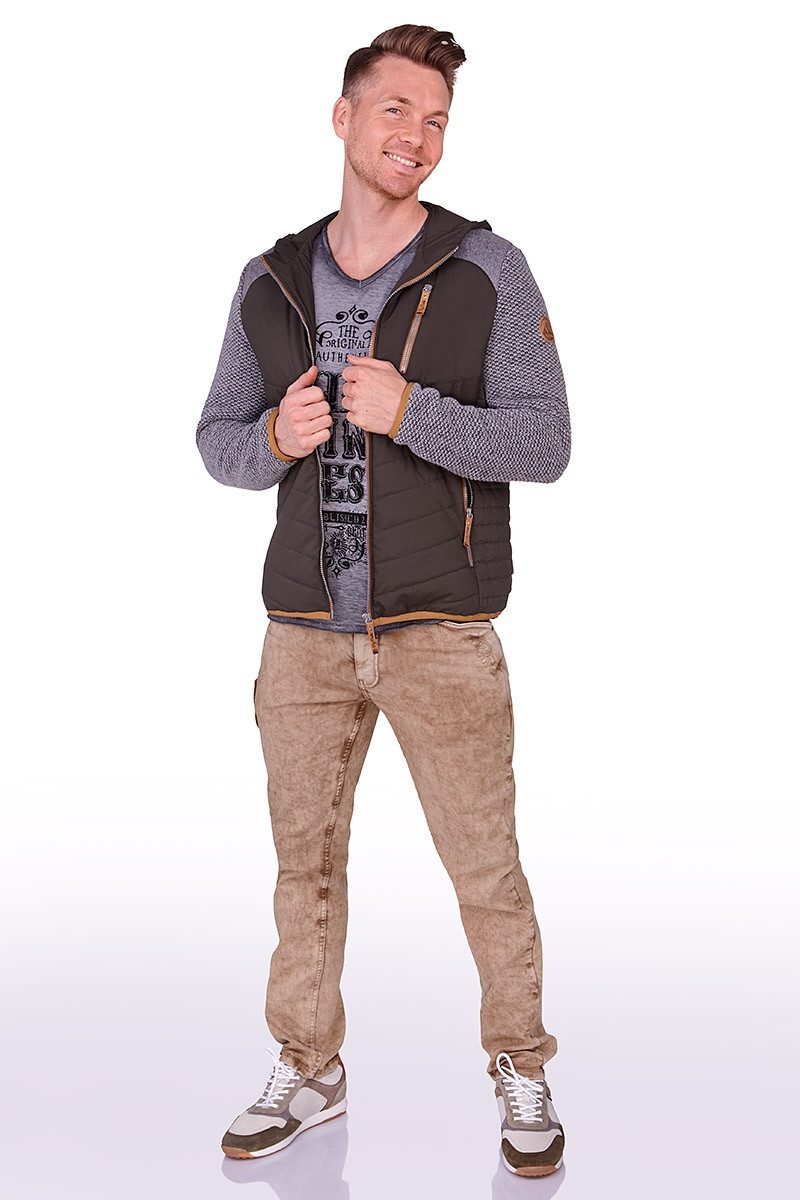 Piz Palü Outdoorjacke Outdoorjacke Herren - RÖDELSEE - nadelgrün/grau