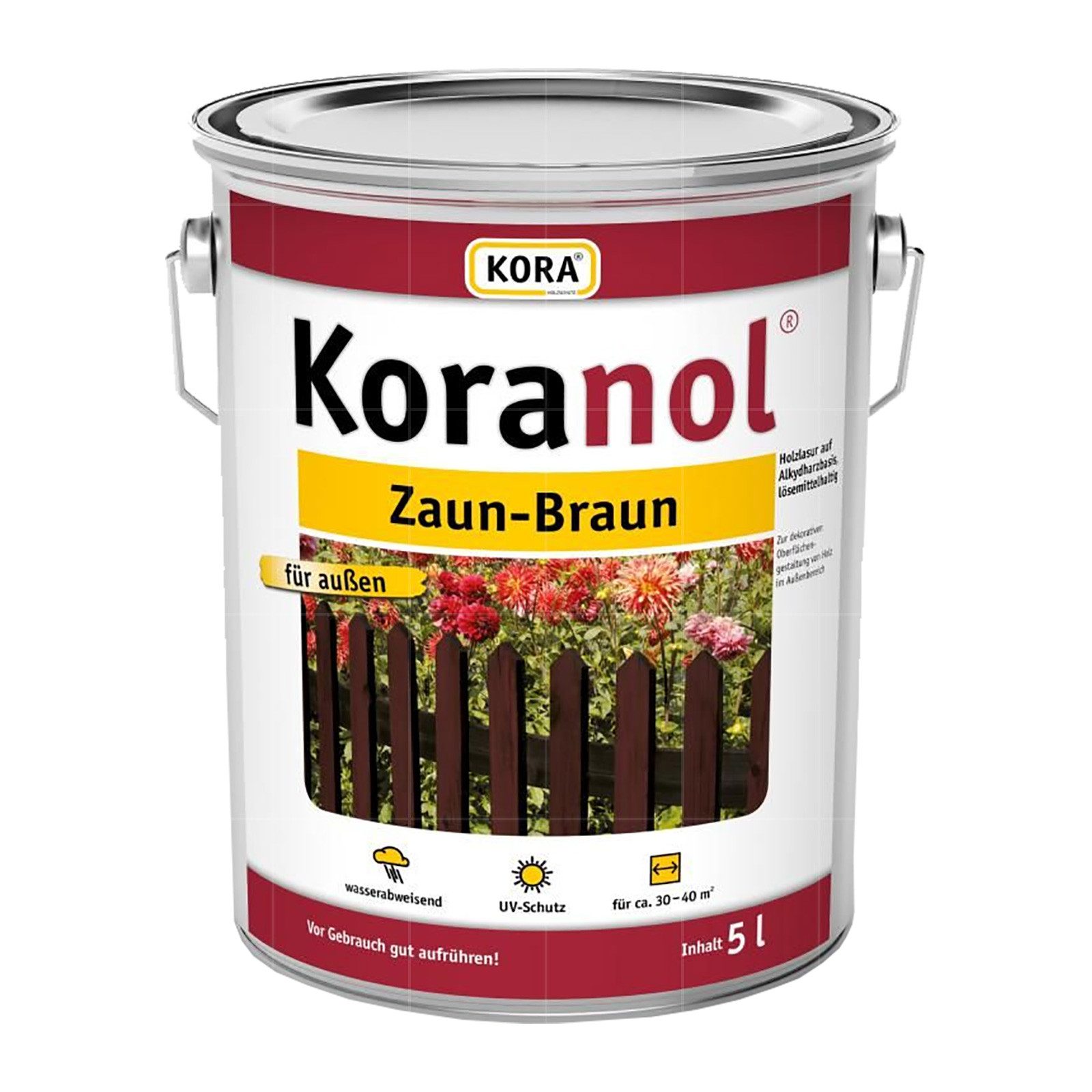 KORA Holzschutzlasur KORANOL ZAUN-BRAUN 5 LTR günstig online kaufen