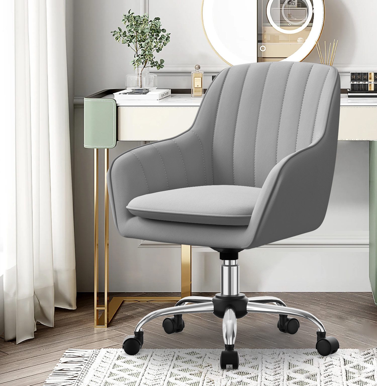 Adormii Bürostuhl Homeoffice Stuhl,Schminkstuhl mit Armlehnen,Drehstuhl günstig online kaufen