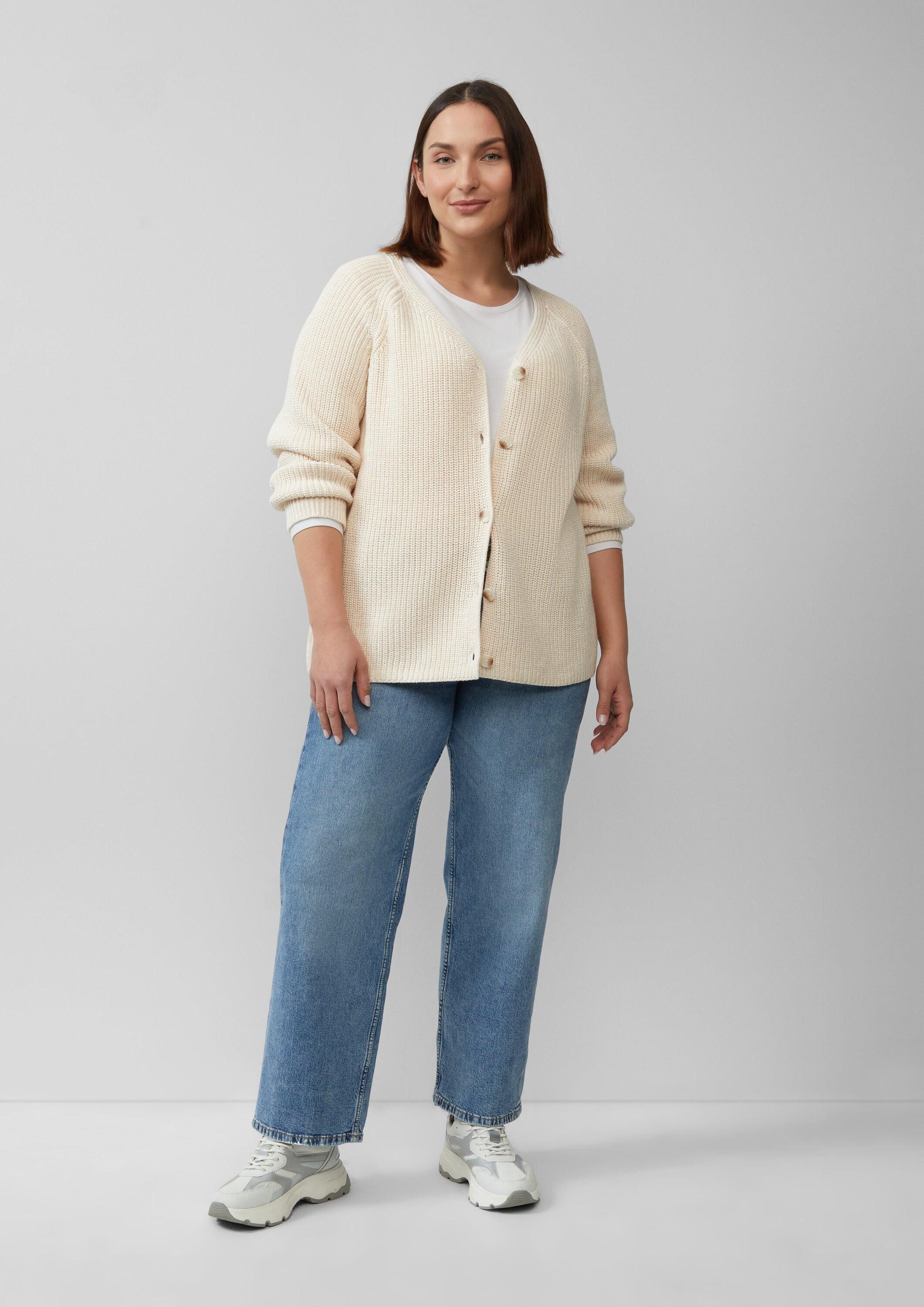 s.Oliver Cardigan Strickjacke Strukturierter Cardigan im Relaxed Fit aus Baumwollmix