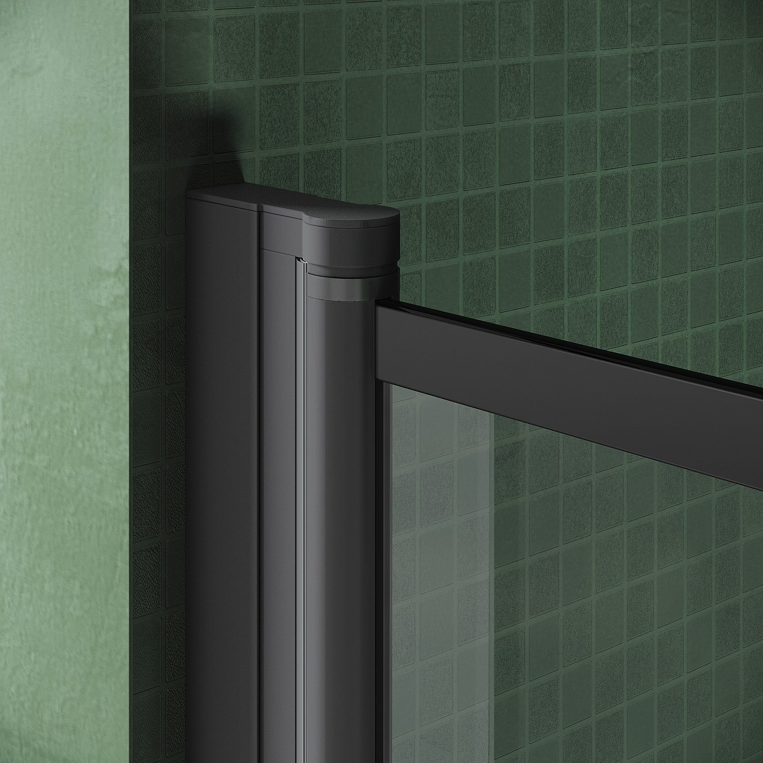 SONNI Badewannenaufsatz NANO Glas, mit Seitenwand, Faltbar, 80x140cm, Schwarz, Faltwand, Einscheibensicherheitsglas mit Nano Beschichtung, für Badezimmer, faltbar