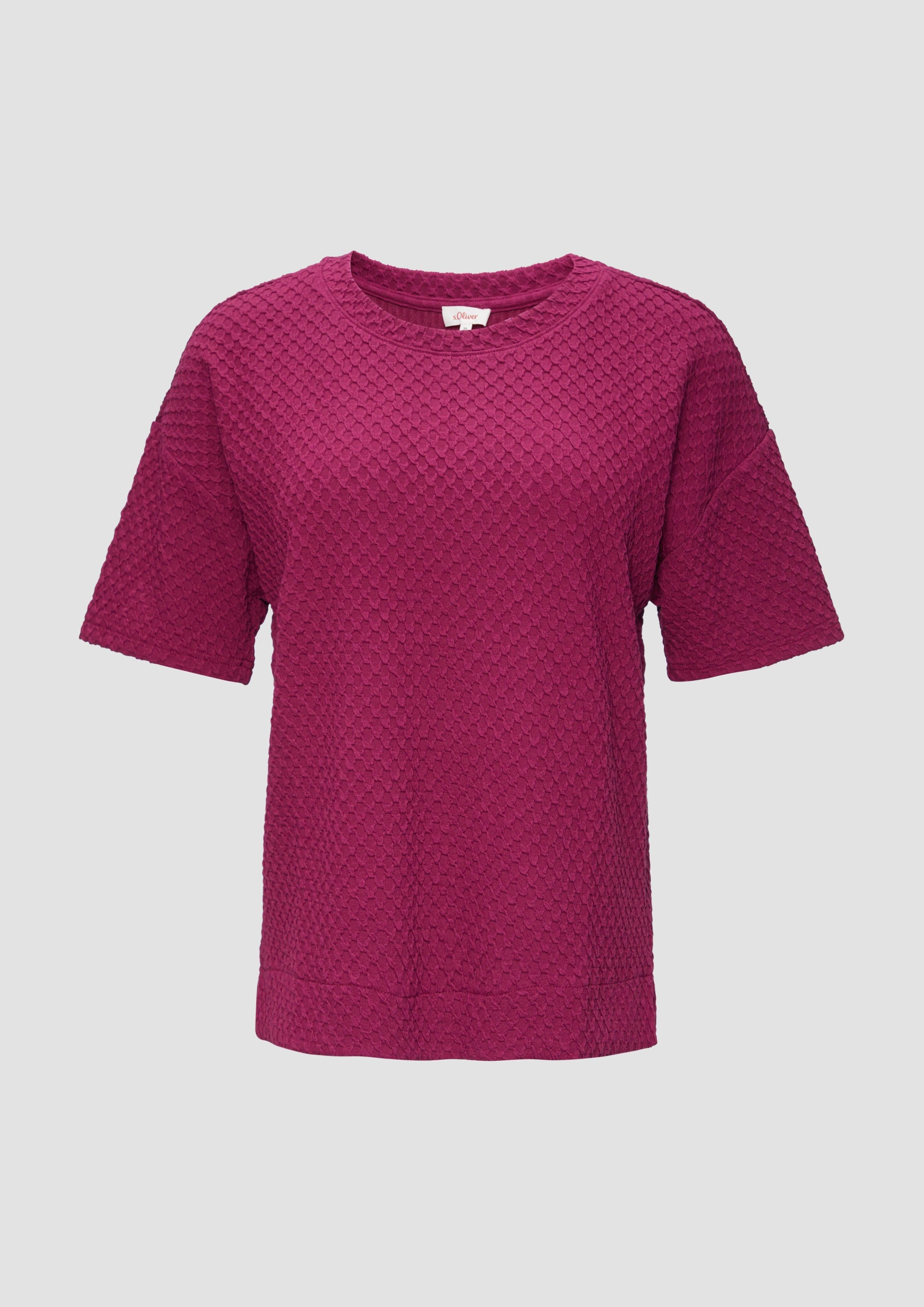 s.Oliver Kurzarmshirt Sweatshirt mit Rundhalsausschnitt und günstig online kaufen