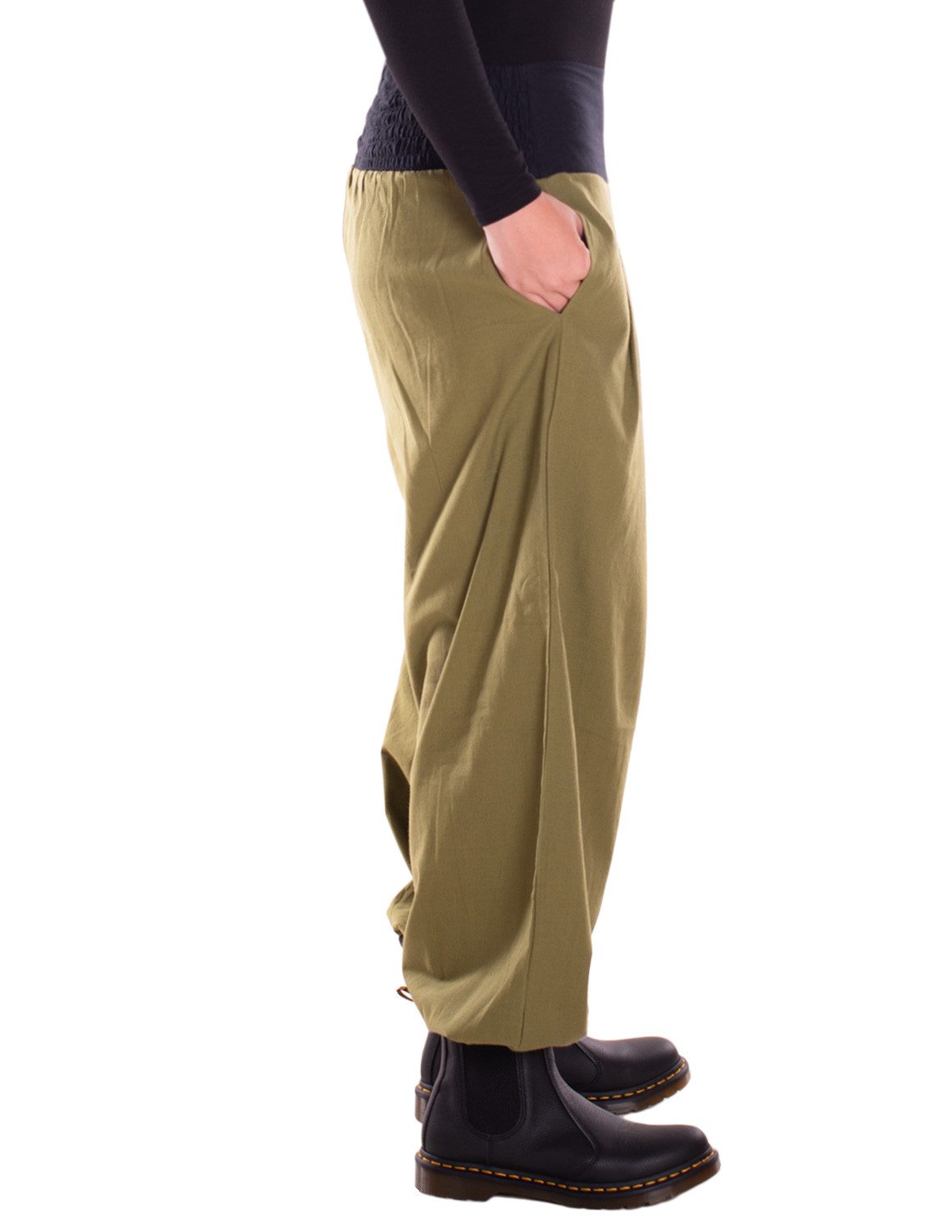 Vishes Haremshose Lange Damen Sommerhose Haremshose Schlupfhose zweifarbig Dehnbund Alternative Bekleidung, Ethno, Hippie, Retro Style