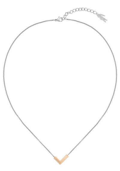 Lacoste Kette mit Anhänger Schmuck Edelstahl Halsschmuck Halskette Venezianerkette IMPRESSION, mit oder ohne Glasstein