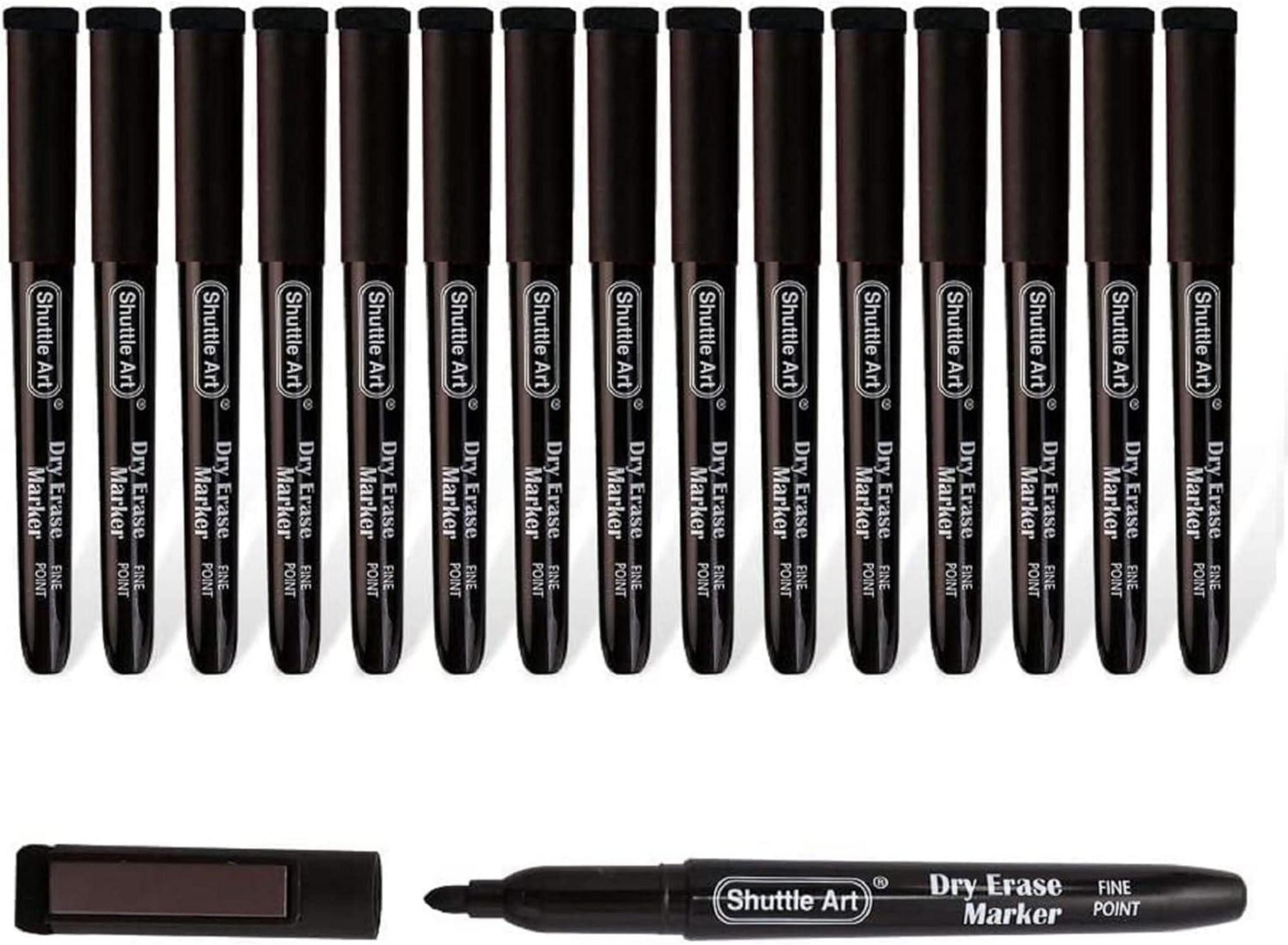 Shuttle Art Whiteboard Маркери 15 schwarze magnetische Whiteboard Stifte abwischbar - Маркери-Set für