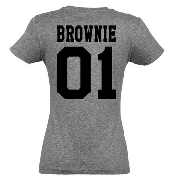 Couples Shop Print-Shirt Blondie & Brownie Damen T-Shirt Freunde Set mit trendigem Frontprint