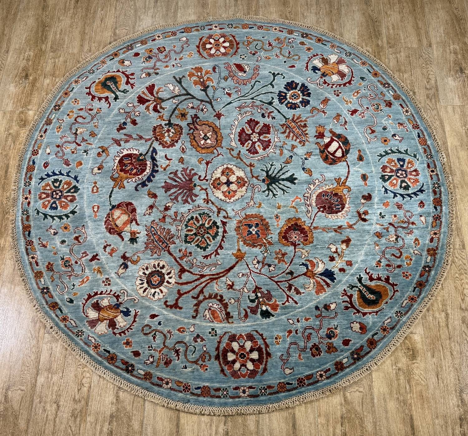 Rug Studios Teppich ZIEGLER MIRAGE-ORIGINAL HANDGEKNÜPFT, Rechteckig, Höhe: 8 mm, Handgefertigt, 174 x 176 cm, Hellblau