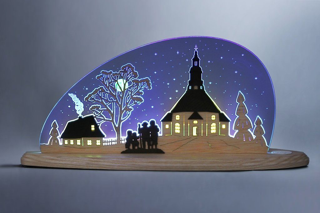 ca 47cm Lichterbogen Seiffener Kirche Motivleuchte LED NEU Weigla Länge