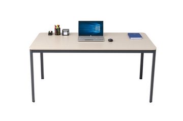 Furni24 Schreibtisch Schreibtisch Nova, 180x80x75 cm, Sandfarbe/anthrazit