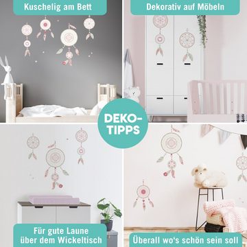 lovely label Wandsticker Traumfänger rosa/mint/beige - Wandtattoo Kinderzimmer Mädchen