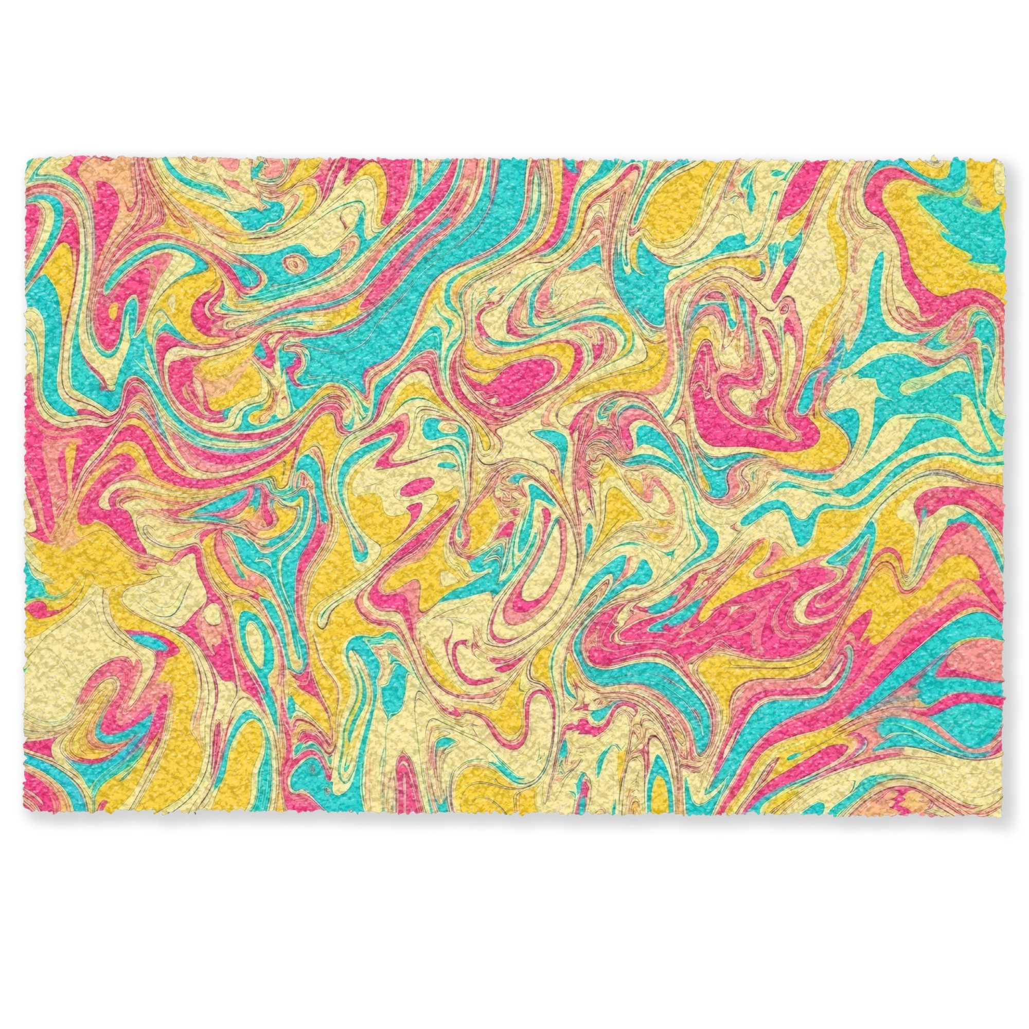 MuchoWow Fußmatte Gelb - Rosa - günstig online kaufen