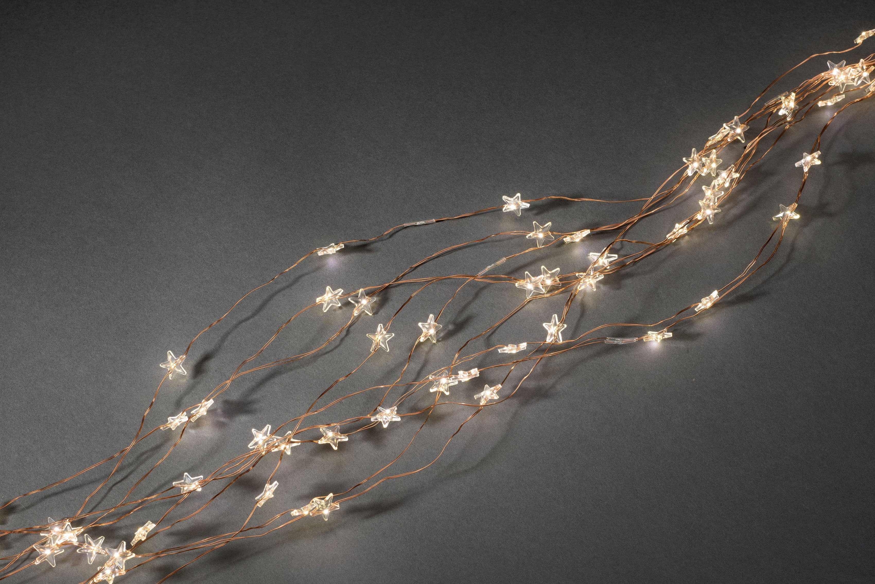 KONSTSMIDE LED-Lichtervorhang, 200-flammig, LED Sternenlametta, 10 Stränge à 20 Dioden