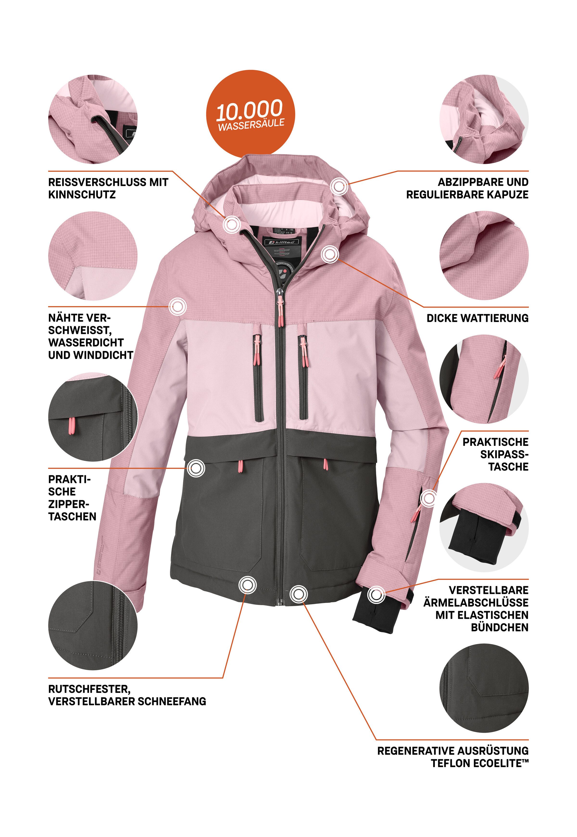 Killtec Funktionsjacke KOW 160 GRLS JCKT Wind- und wasserdicht, reflektierend, abnehmbare Kapuze – Bild 5 von 5