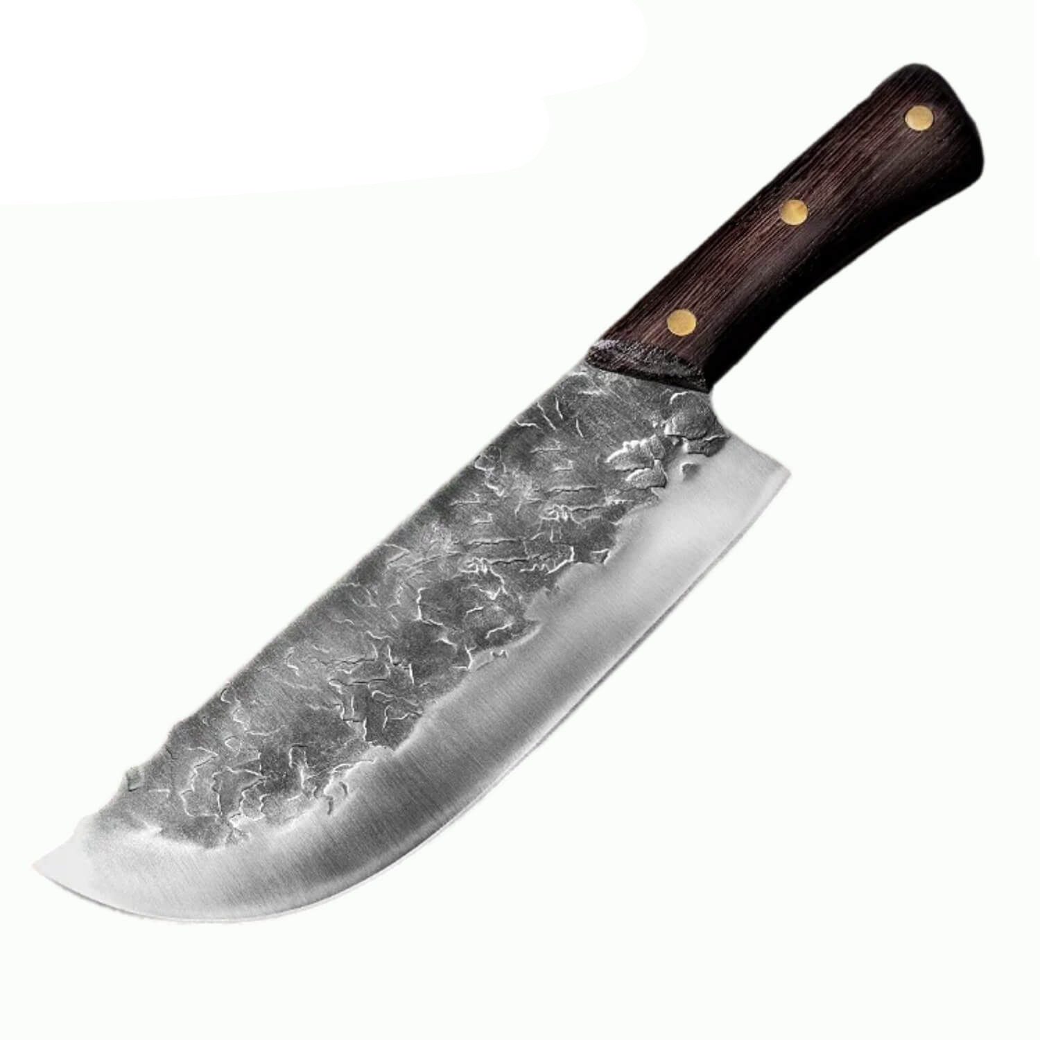 Damastmesser Rustikales Kochmesser aus Edelstahl - Ergonomischer Holzgriff
