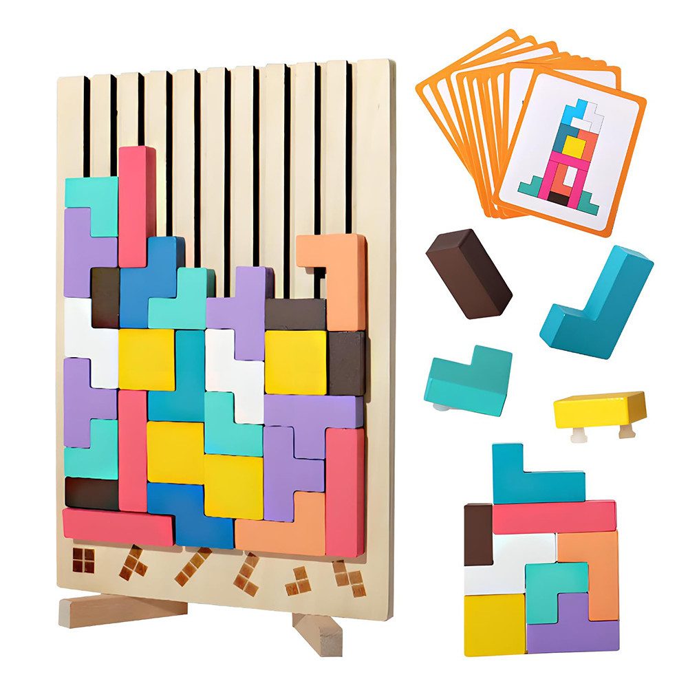 CLTYQ Puzzle Tetris Holzspiel für Kinder ab 3 Jahren, Montessori Lernspielz günstig online kaufen