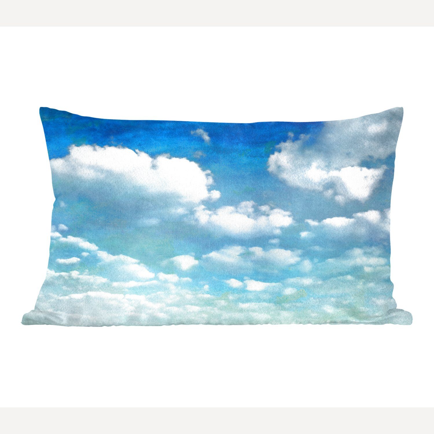 MuchoWow Dekokissen Wolken - Aquarell - Sommer, Wohzimmer Dekoration, Zierkissen, Dekokissen mit Füllung, Schlafzimmer | Dekokissen