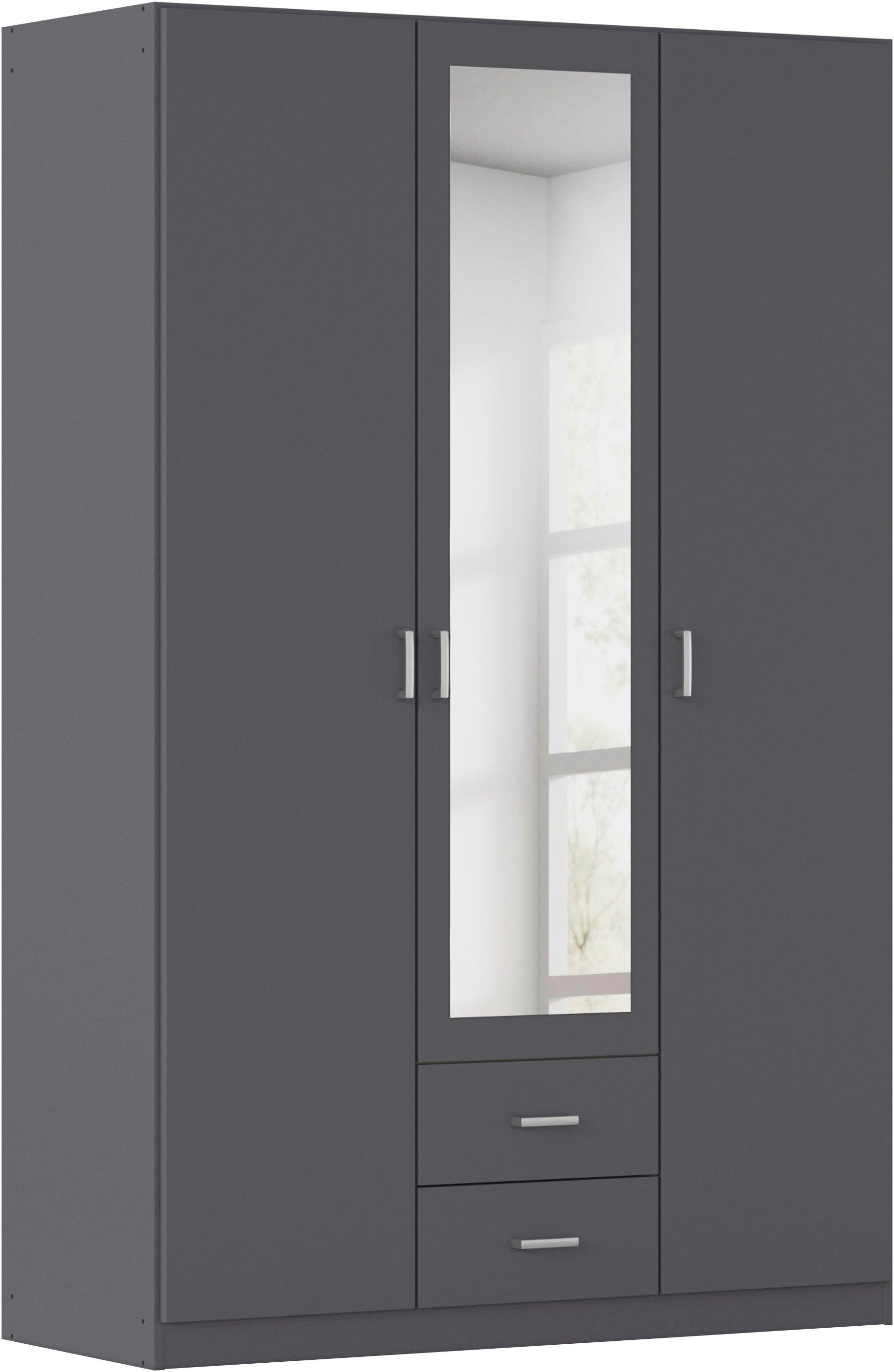 rauch Kleiderschrank Schrank Garderobe Ankleide GAMMA Breiten 91/136/181/226/271/315/360 cm (in 3 Ausstattungen BASIC/CLASSIC/PREMIUM (inkl. SOFT-CLOSE-Funktion) verschiedene Griff-Varianten, mit Spiegel TOPSELLER MADE IN GERMANY