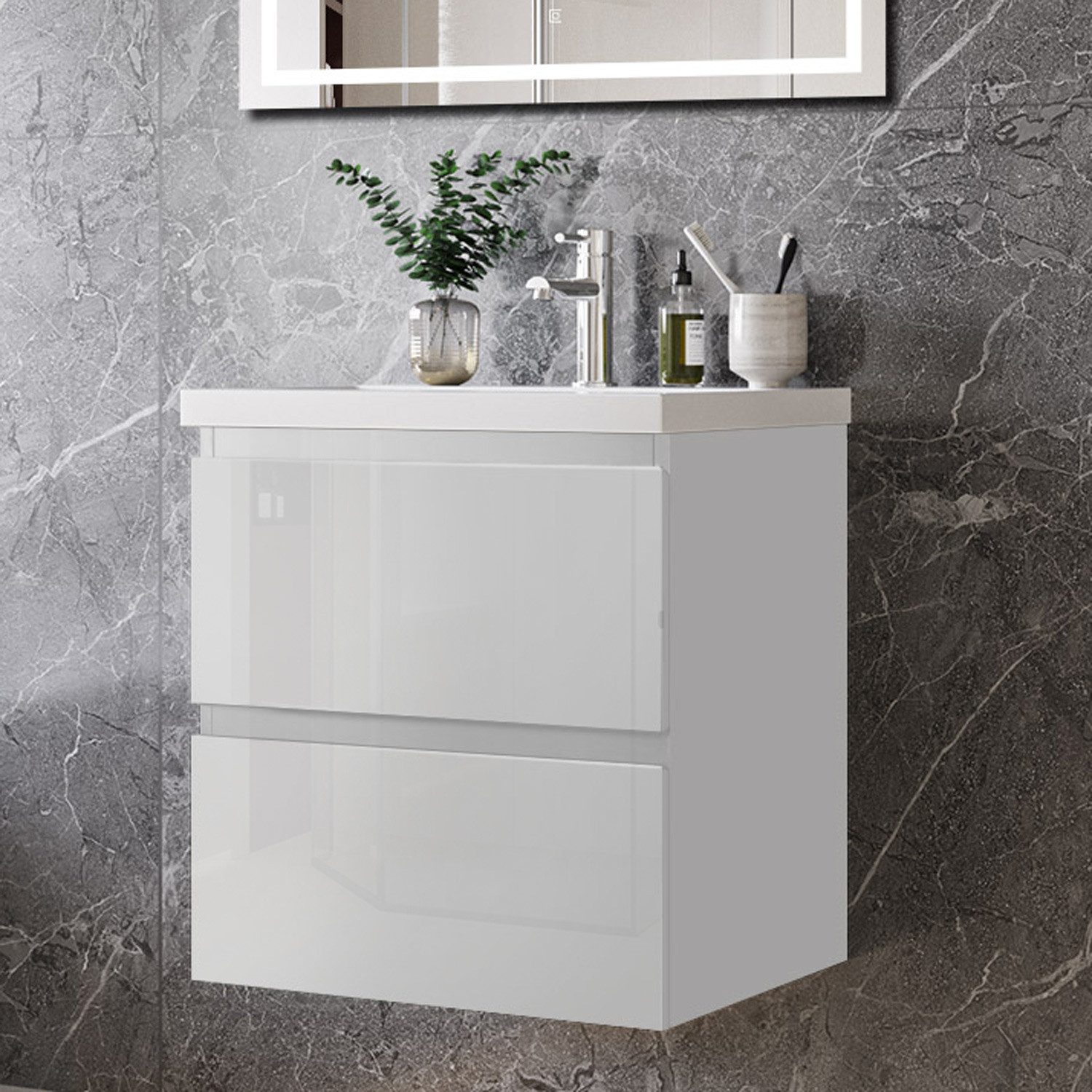 duschspa Waschtisch Waschbecken mit Unterschrank Badmöbel Set Badschrank Wa günstig online kaufen