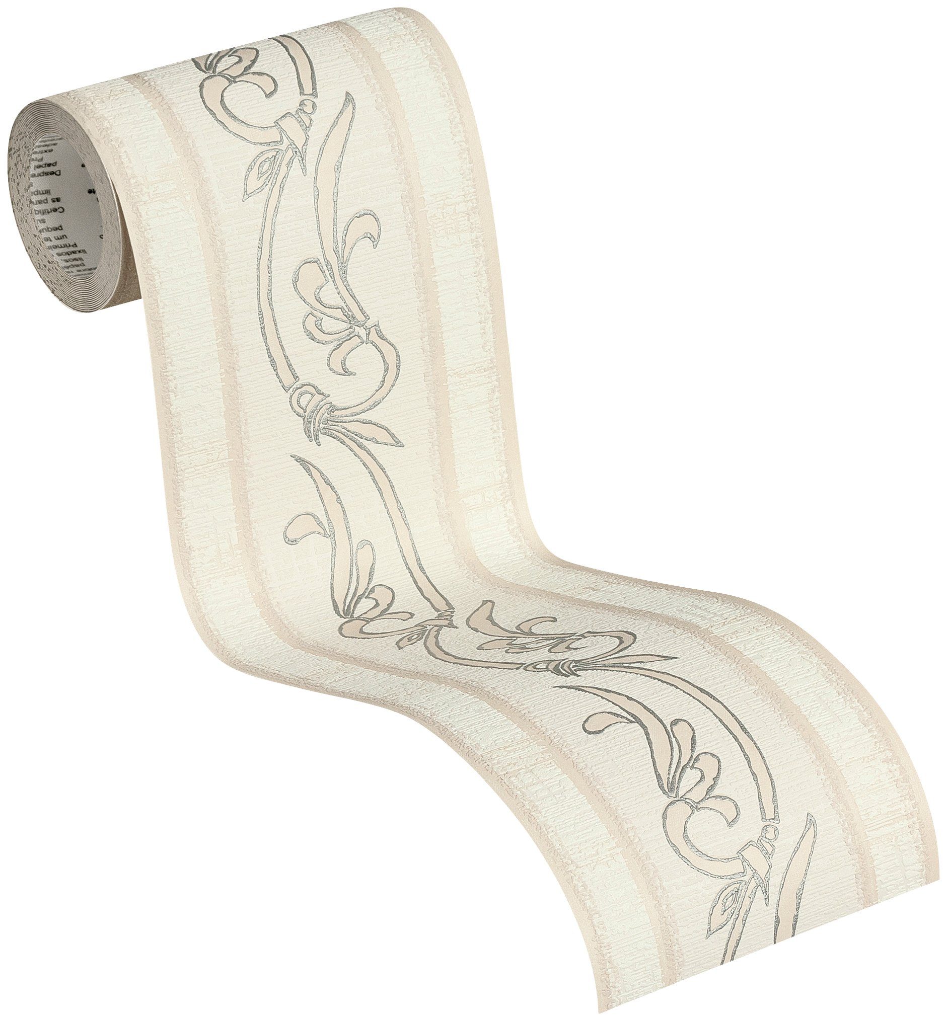 A.S. Création Bordüre Only Borders, strukturiert, Barock, gemustert, ornamental, Tapete Bordüre Natur floral selbstklebend Borte modern Design Optik