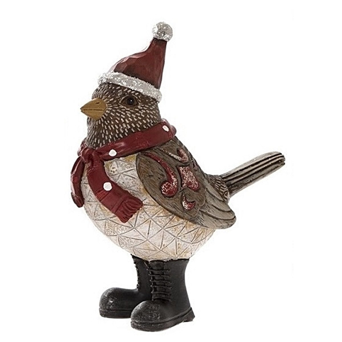 Alltagszauber Dekofigur Winter-Vogel mit Boots RED ROBIN - Weihnachtsdeko