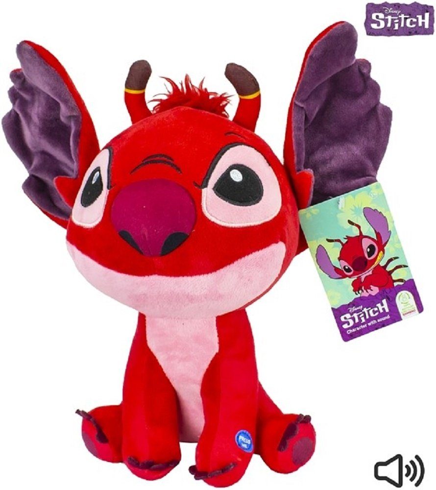 Disney Kuscheltier Disney Lilo und Stitch Leroy Kuscheltier Leroy mit Sound 30cm (1-St), Super weicher Plüsch Stofftier Kuscheltier für Kinder zum spielen