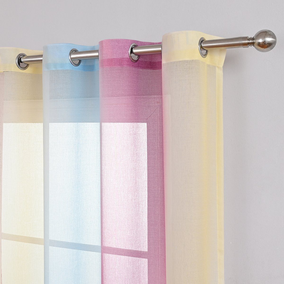 BYSURE Gardine (2 St), Ösen, transparent, Voile, Regenbogen-Vorhänge günstig online kaufen