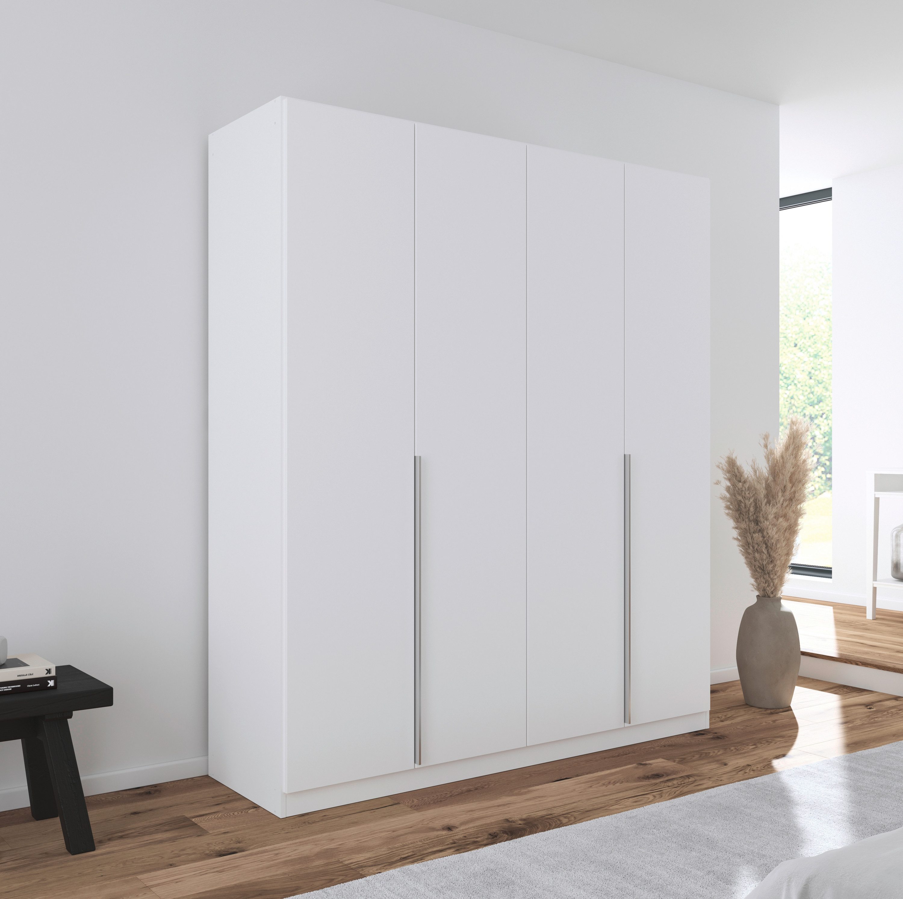 OTTO home Drehtürenschrank Kleiderschrank Schrank Garderobe AGORDO Schlafzimmer (in zwei Griff-Farben, Breiten 91-405 cm, Dekor- oder Hochglanzfront) durchdachte Innenausstattung, in 8 Breiten und 2 Höhen MADE IN GERMANY