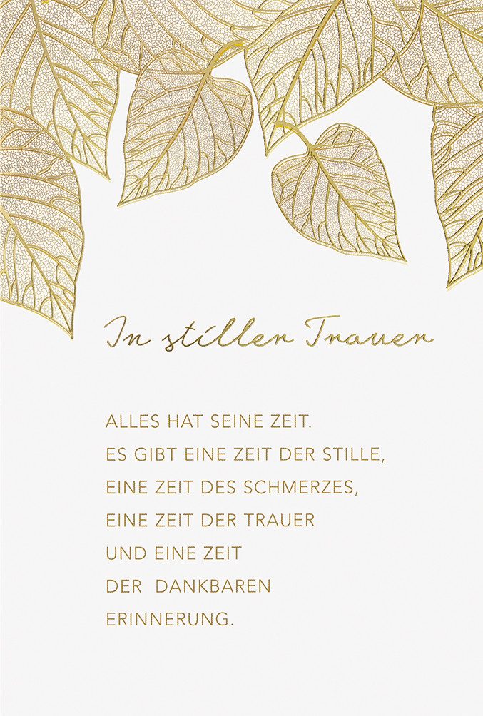 Grußkarten Trauer – Beileid - Kondolenzkarte im Format 11,5 x 17 cm mit