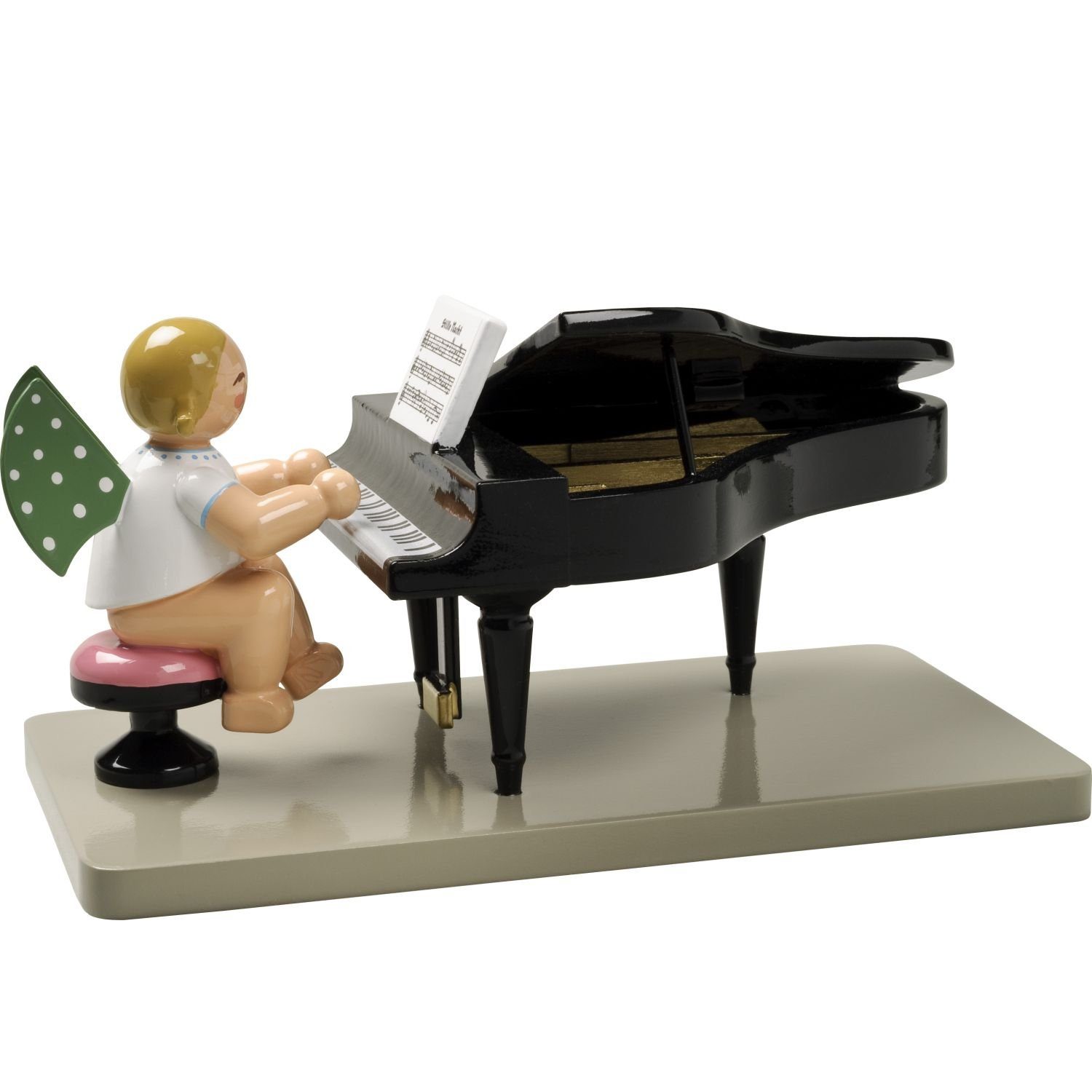 Wendt & Kühn Weihnachtsfigur Engel am Offenen Flügel 650/23N, Haarfarbe zufällig blond oder braunhaarig