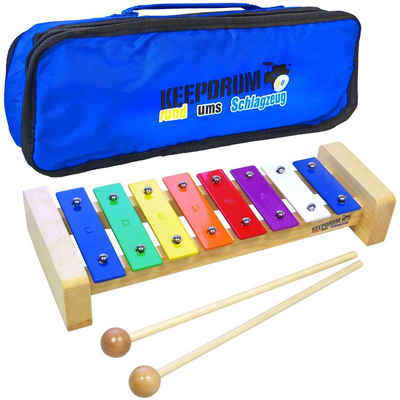 keepdrum Glockenspiel KGS Pro Kinder Glockenspiel mit Tasche