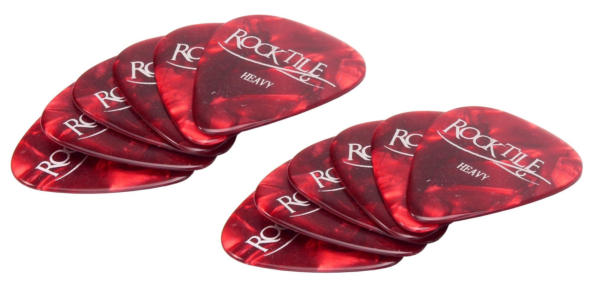 Rocktile Plektrum Plektren - Tortoise Design Guitar Pick, Stärke "Heavy" (1,1 mm), 12 Stück im Set