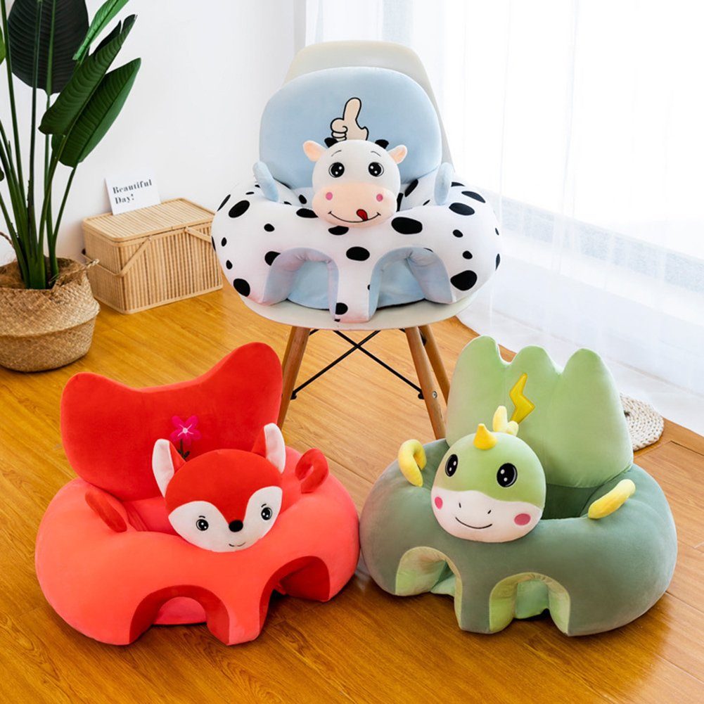 Blusmart Kindersofa Cartoon fox Soft Zwei Sitzstuhl Mit Sofa Baby Tiere Bequemer Stützstuhl