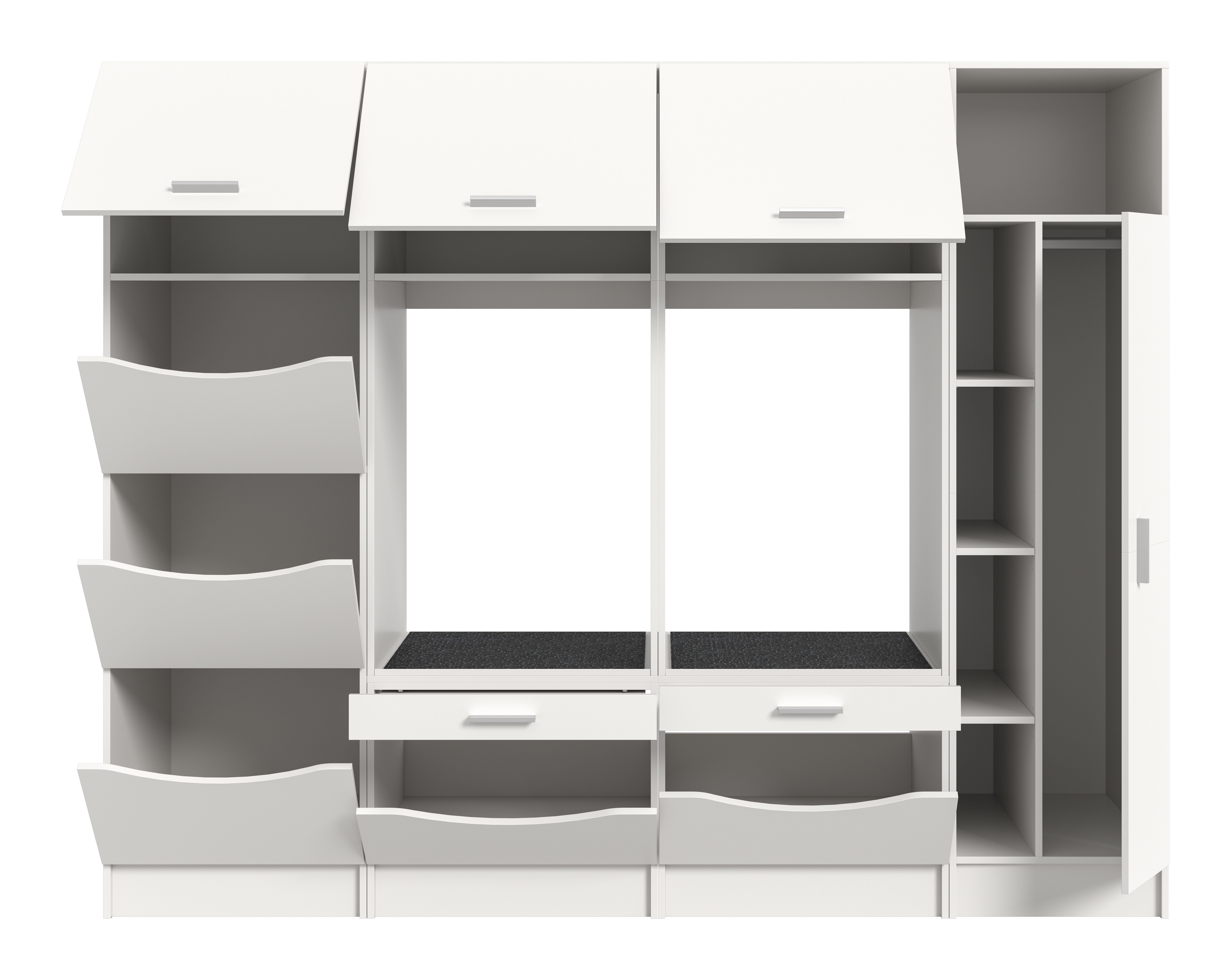 welltime Mehrzweckschrank-Set FALAS, 4-teilig, Hauswirtschaftsraum Set, Breite 242 cm, (Set, 4-St., 2x Waschmaschinenumbauschrank, 1x Wäscheschrank & 1x Mehrzwe – Bild 4 von 5