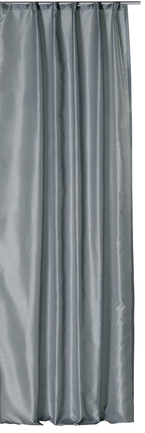 Gardine Vorhang Kräuselband halbtransparent Wildseiden Optik 140x245cm Trend, Haus und Deko, Kräuselband (1 St), halbtransparent, Polyester Grau