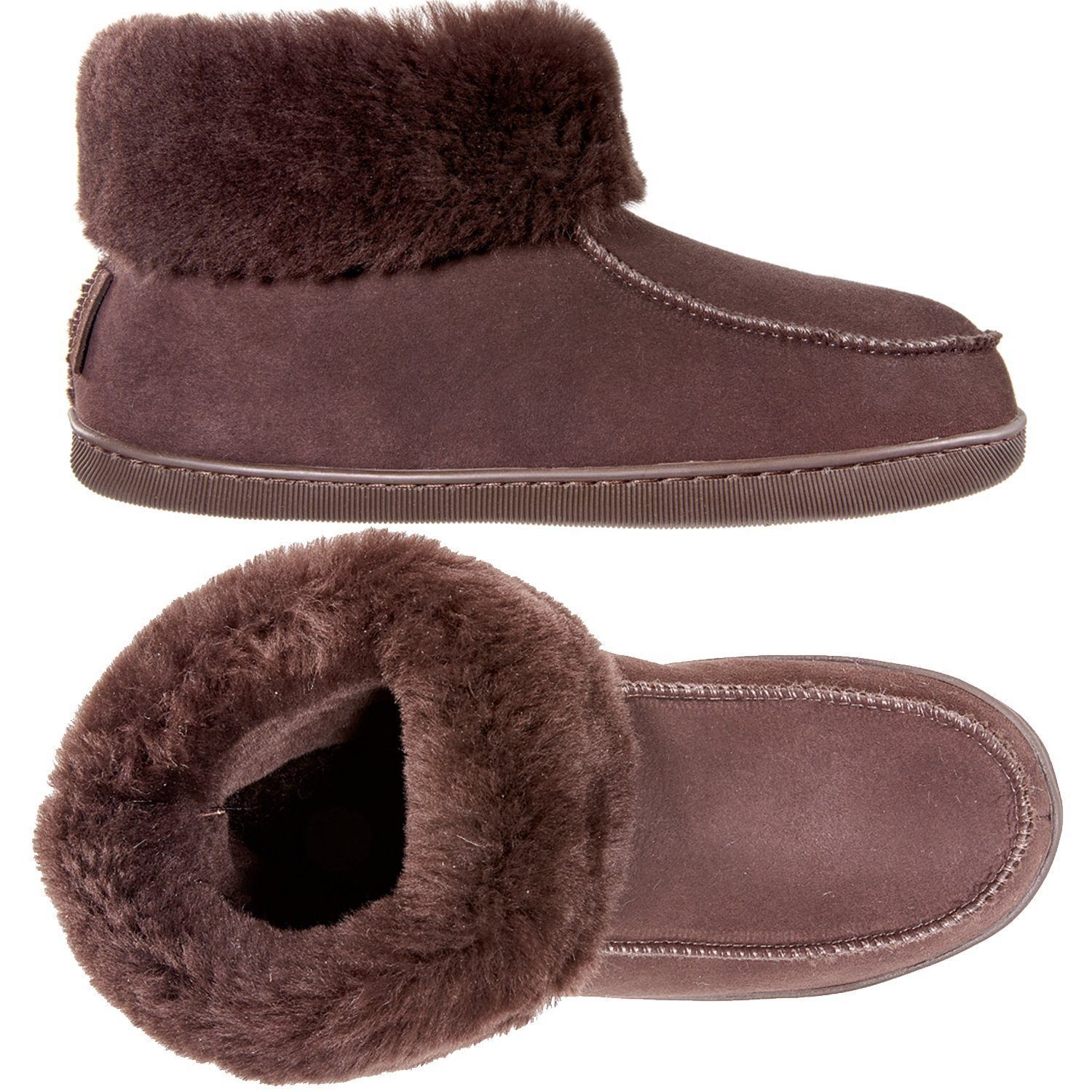 Vanuba PEPPIN Damen Hausschuh Echtleder Hüttenschuhe/Winter-Hausschuhe/Gefüttert