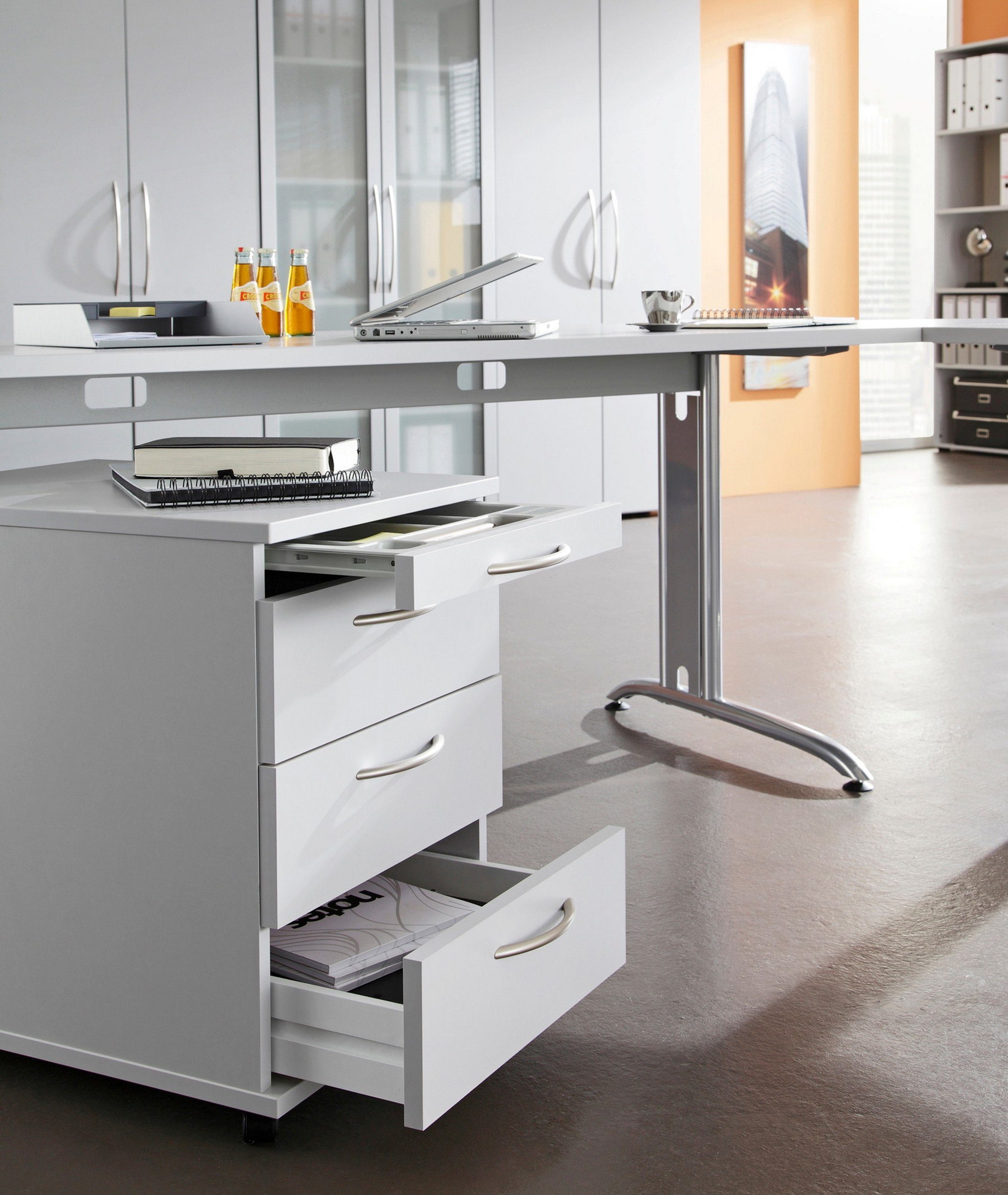 cm 120 Serie-B, - x bümö Schreibtisch 200 Dekor: Eckform: Buche Schreibtisch