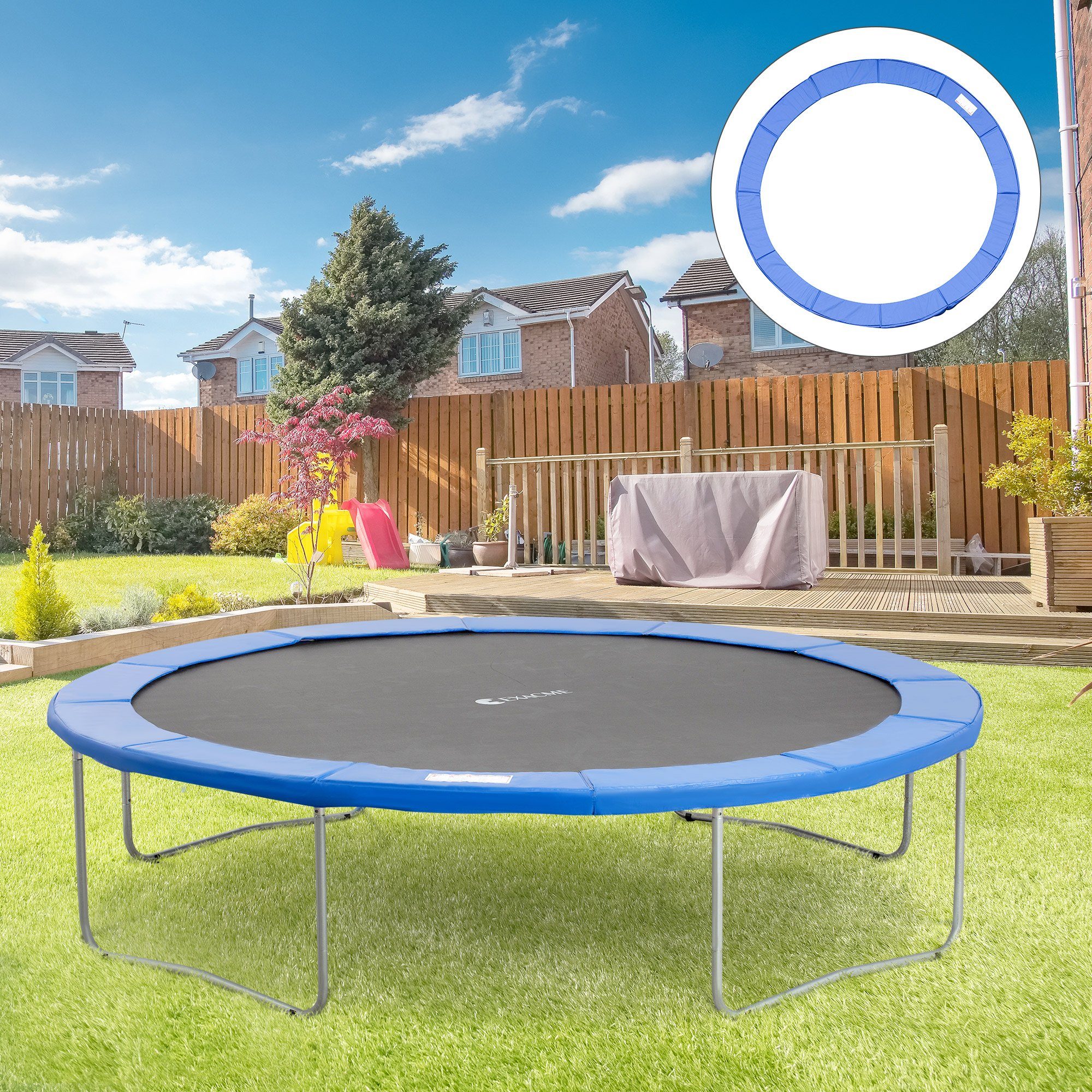 HOMCOM Trampolin-Abdeckplane Ersatz 3 Größen 3 Farben (Randabdeckung für Trampolin, 1-St., Trampolin Sicherheit Schutz), für Trampolin, Blau