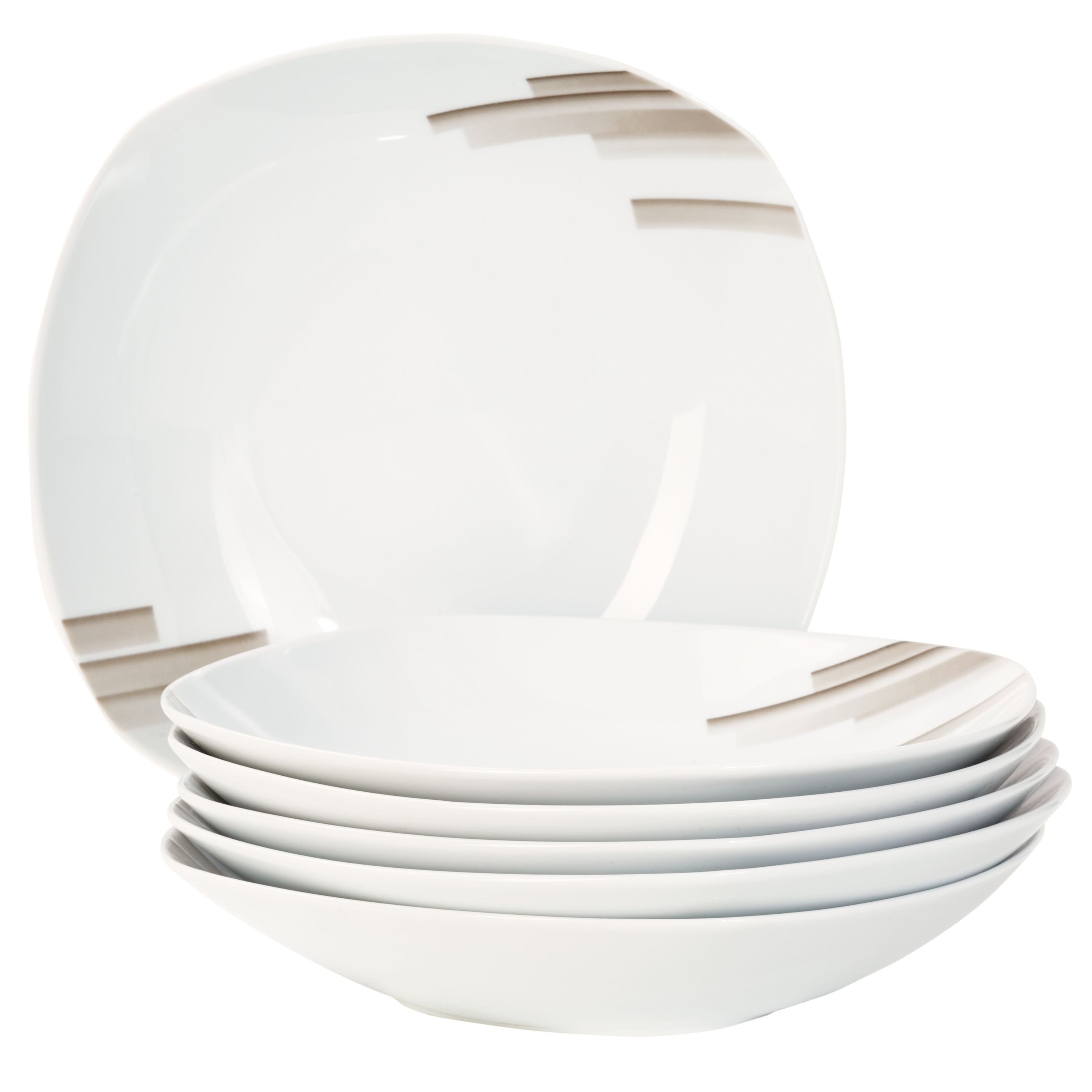 van Well Suppenteller 6er Set Essteller tief Nevada 21,5cm