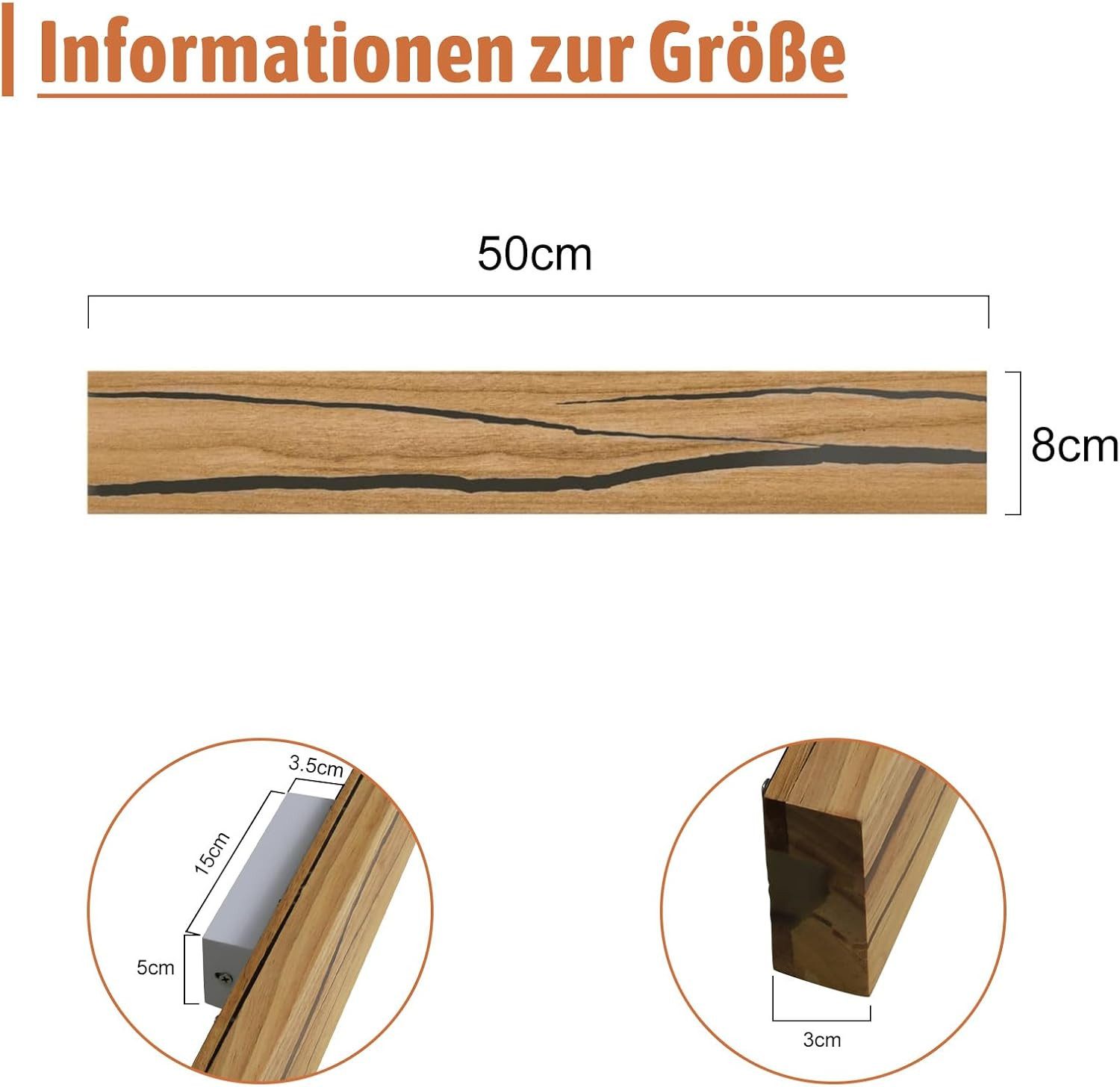 ZMH LED Wandleuchte Holz 18W/8W Nachtlampe Flur Treppe Beleuchtung Wohnzimm günstig online kaufen