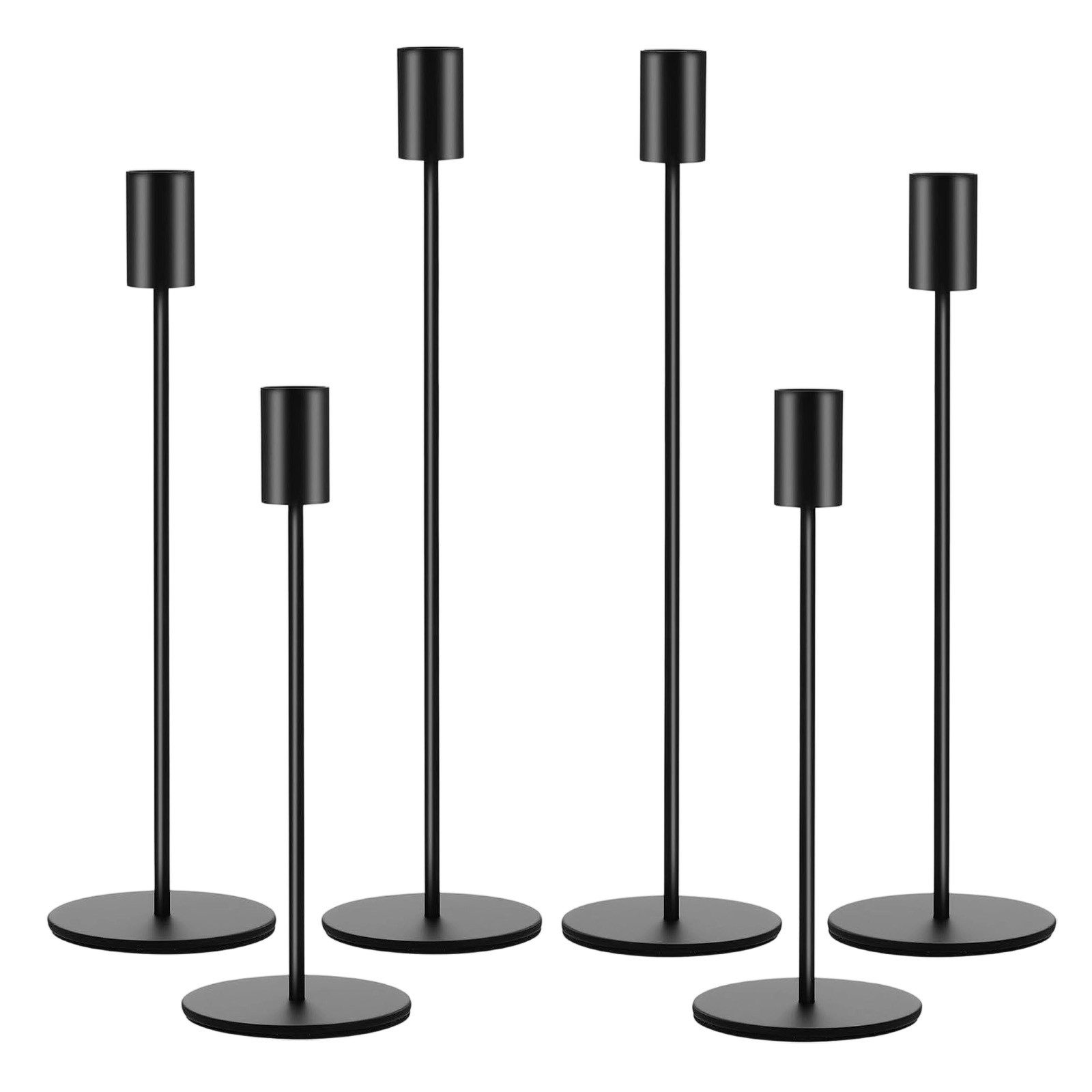AKKEE Kerzenständer Kerzenhalter 6er-Set, Metall Kerzenständer Rutschfeste Unterseite, für Geburtstagsessen, Jubiläum, Hochzeit, Heimdekoration