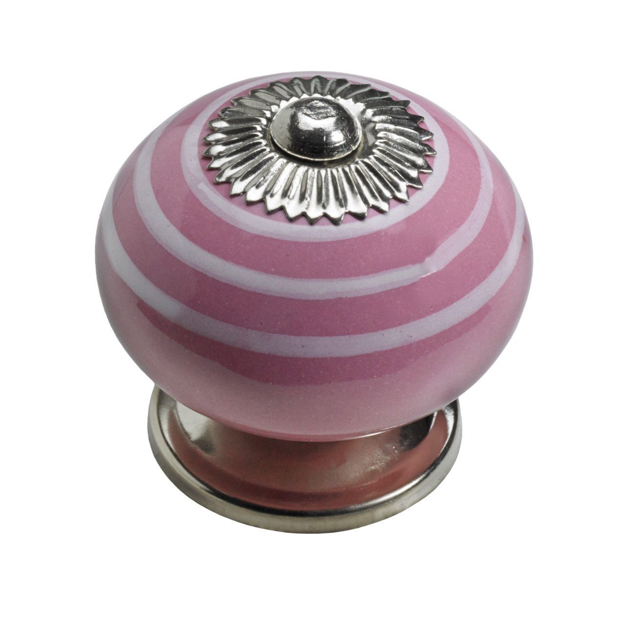 Hettich Möbelknopf Hettich Möbelknopf Keramik pink mit weißen