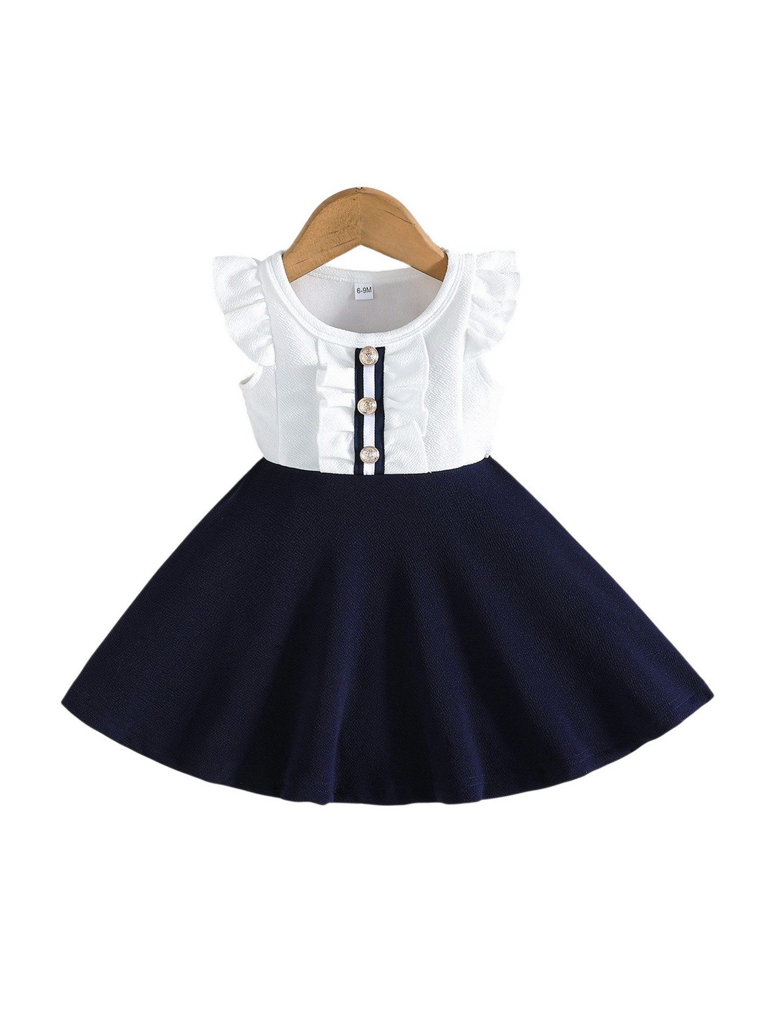 Lapastyle A-Linien-Kleid Rüschenkleid für Babys, elegantes und süßes Sommerkleid (1-tlg) Farbblockierung Partykleid, Geburtstagsgeschenk, Festtagskleid