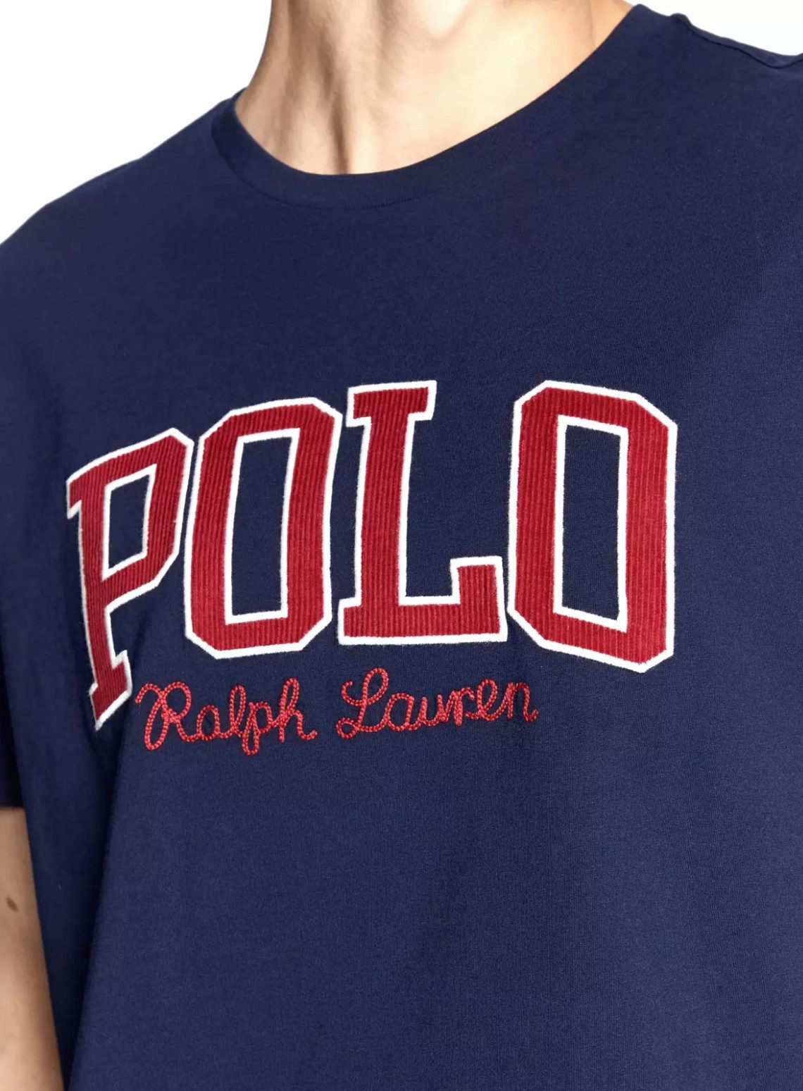 Polo Ralph Lauren T-Shirt 90s Big Logo Retro Classic Fit 90s Großer Collegiate-Logo-Aufdruck auf der Brust