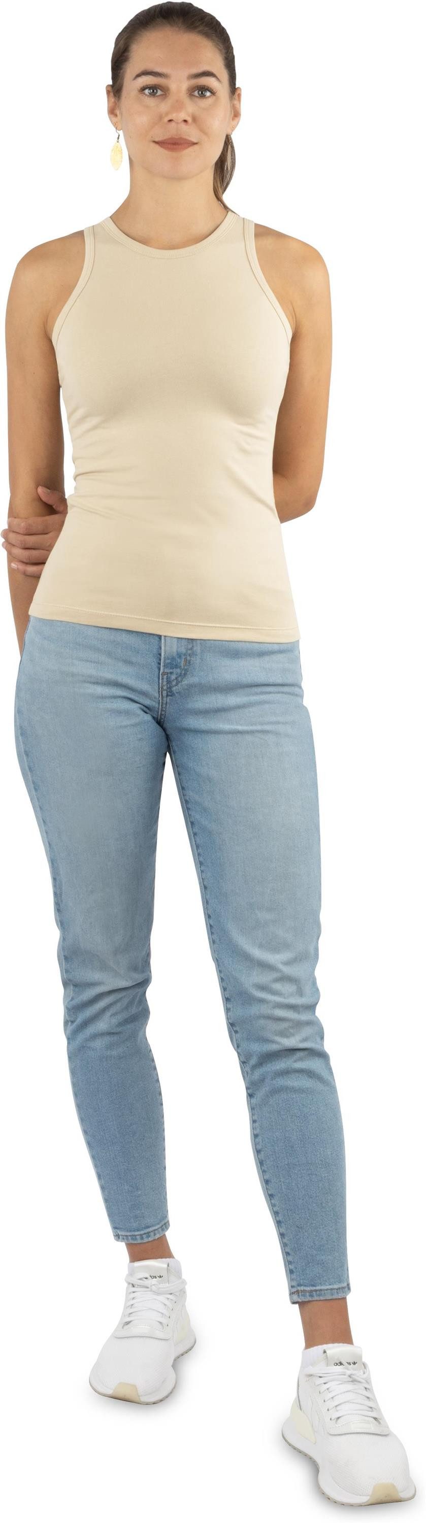 Janice Tanktop 2 x Damen Top hochgeschlossen Nauta Trägertop aus Baumwolle