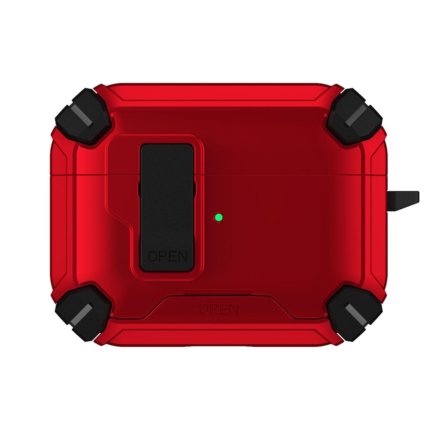 CoolGadget Kopfhörer-Schutzhülle Defender Hülle für Apple AirPods Pro 3 magnetisch mit Karabiner, 360° Full-Body Case Schutzhülle Handy Standfunktion magnetisch – Bild 2 von 5