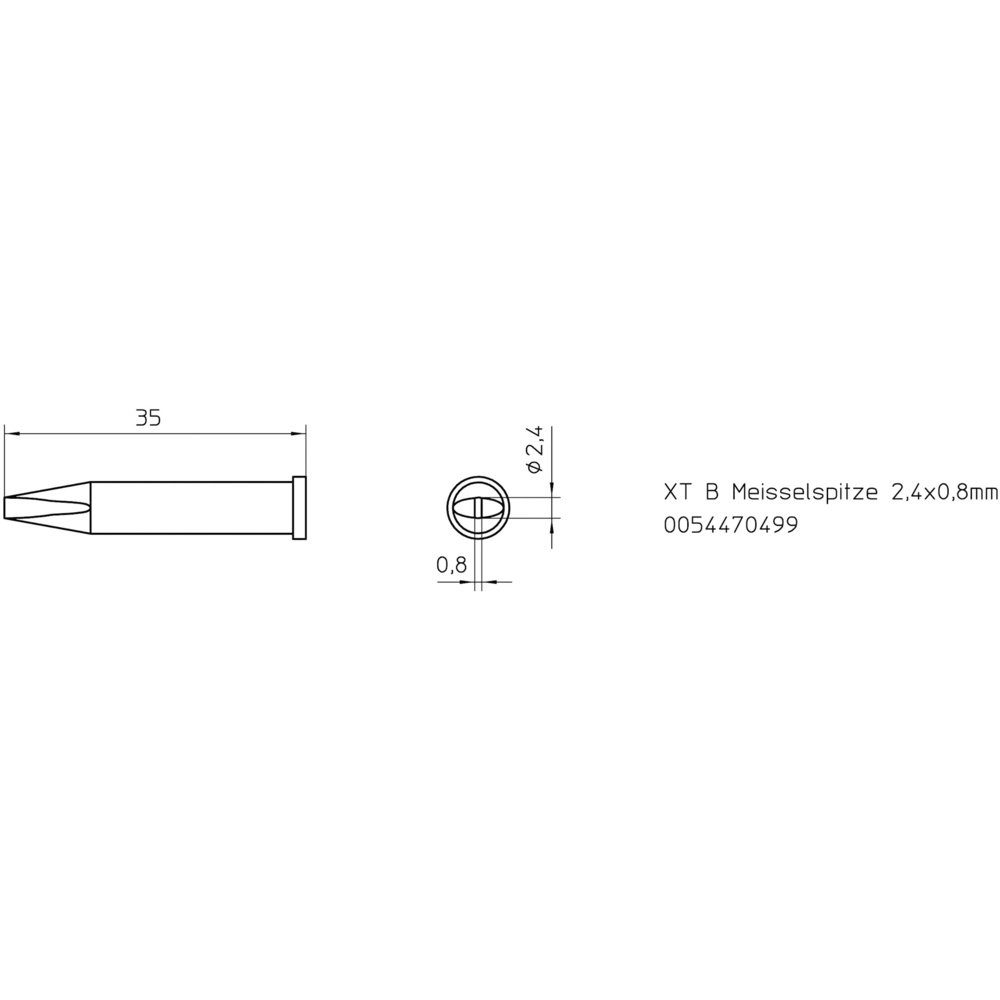 Lötfitting Weller XT-B Lötspitze Meißelform Spitzen-Größe 2.4 mm Inhalt 1 St.